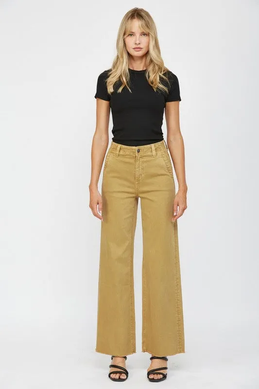Layered Paneling Winner Vibe MICA Sunflower Yellow High Rise Wide Leg