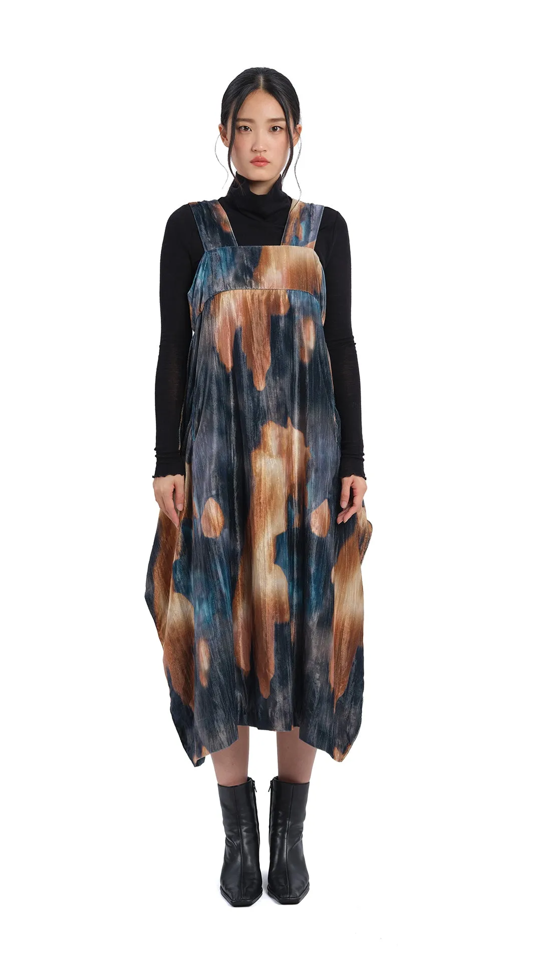 Watercolour Graphic Velour Printed Dress ShrinkResistant RipstopFabric