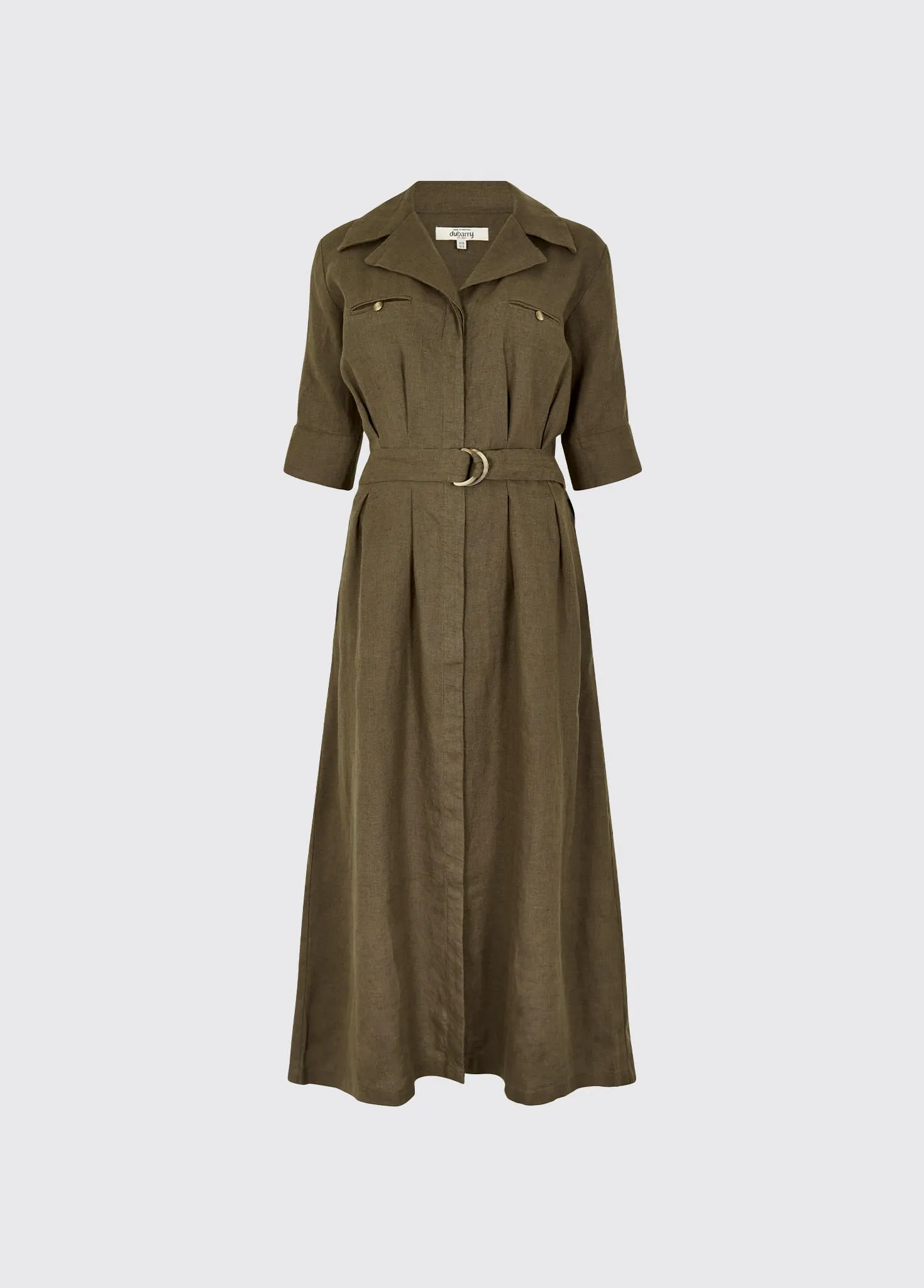 Gaynor Women??s linen dress - Khaki Ice Fit Frost Glow