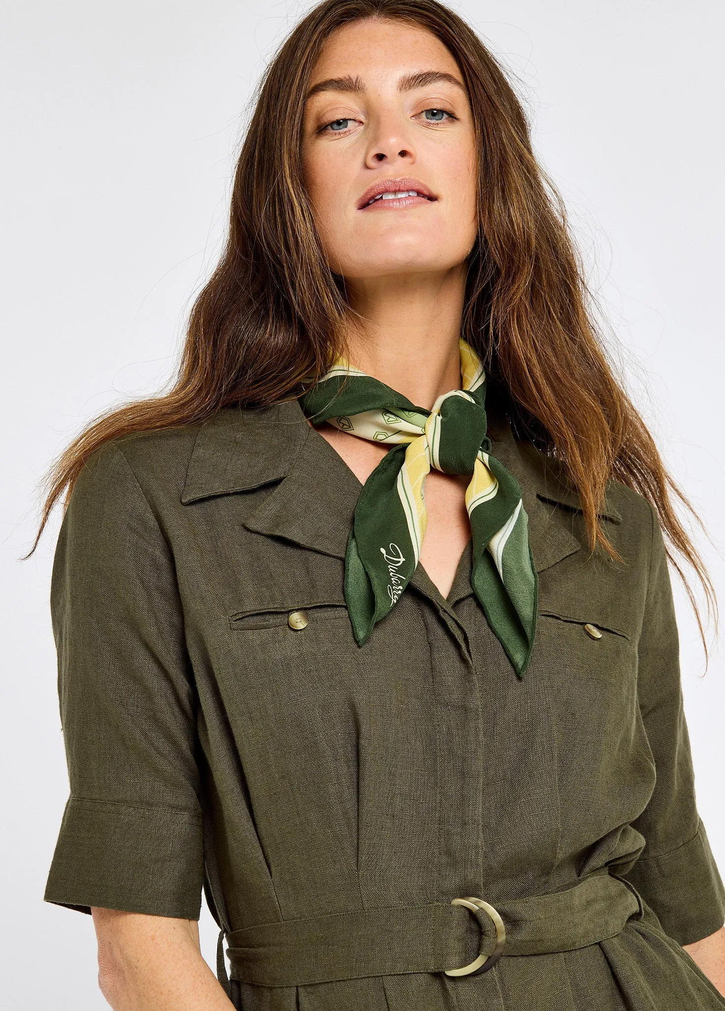 TemperatureControlTechnology Seamless construction Gaynor Women??s linen dress - Khaki
