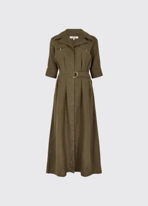Natural Fiber Blend Breath Skin Gaynor Women??s linen dress - Khaki