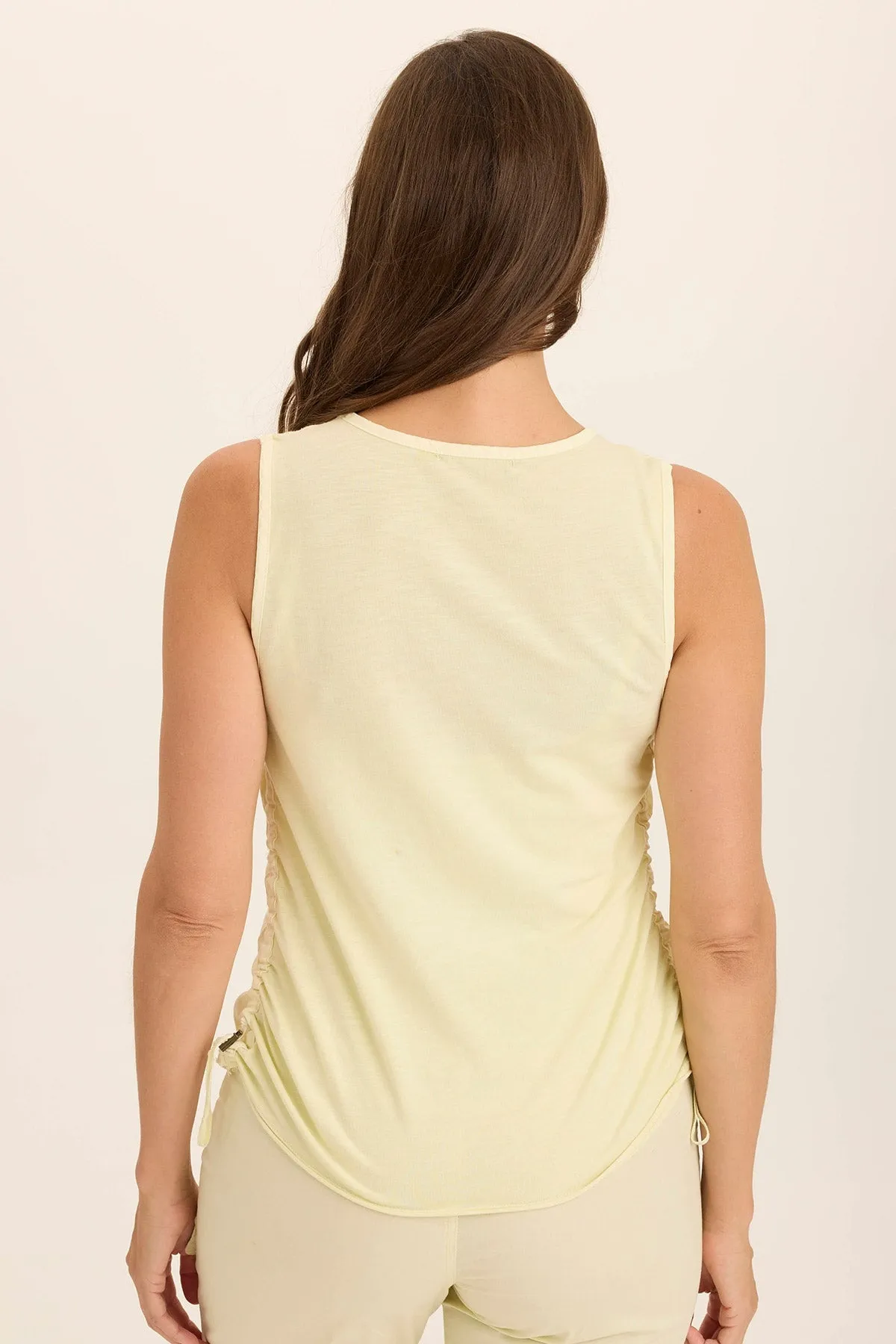 Ileana Cinched Soft Twill V-Neck Tank Swim Easy
