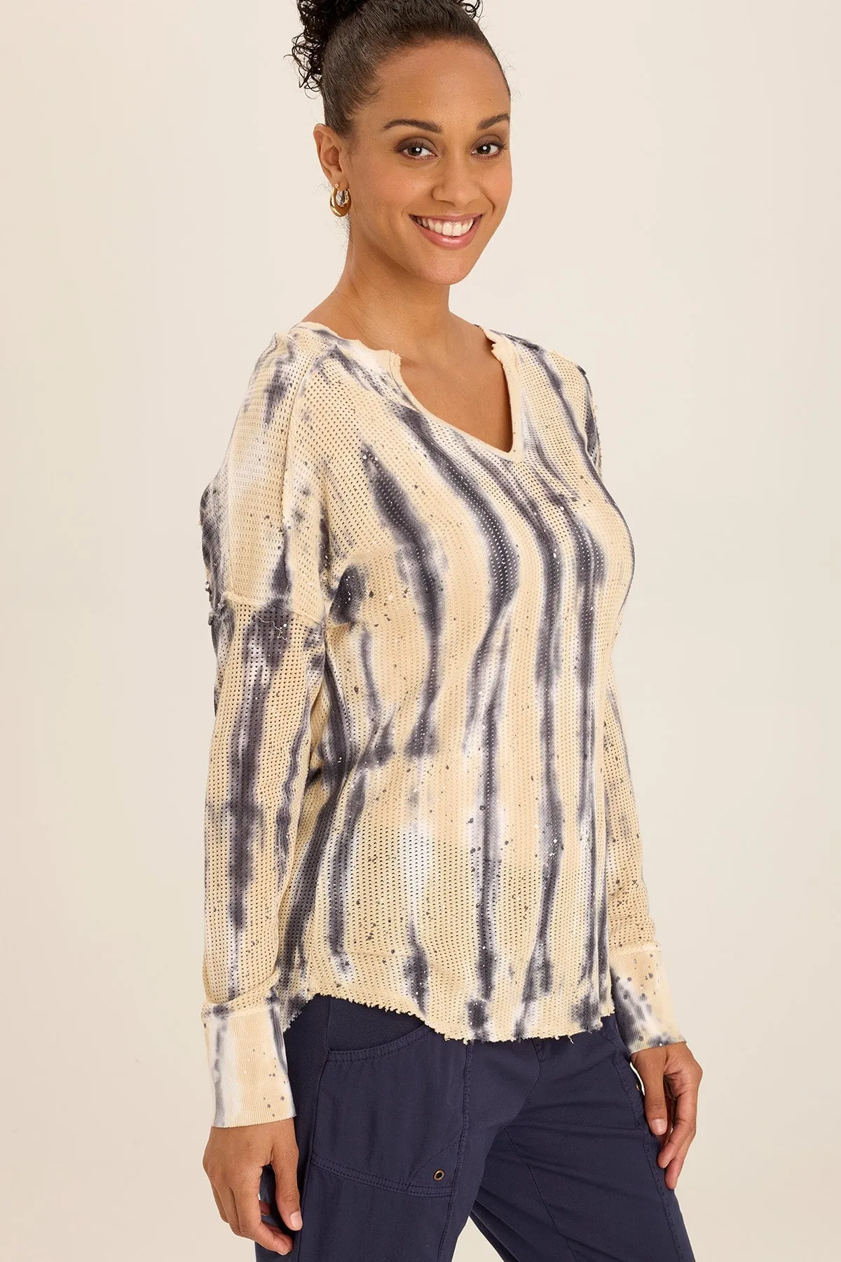 Bullock Mesh V-Neck Pullover Wave Core