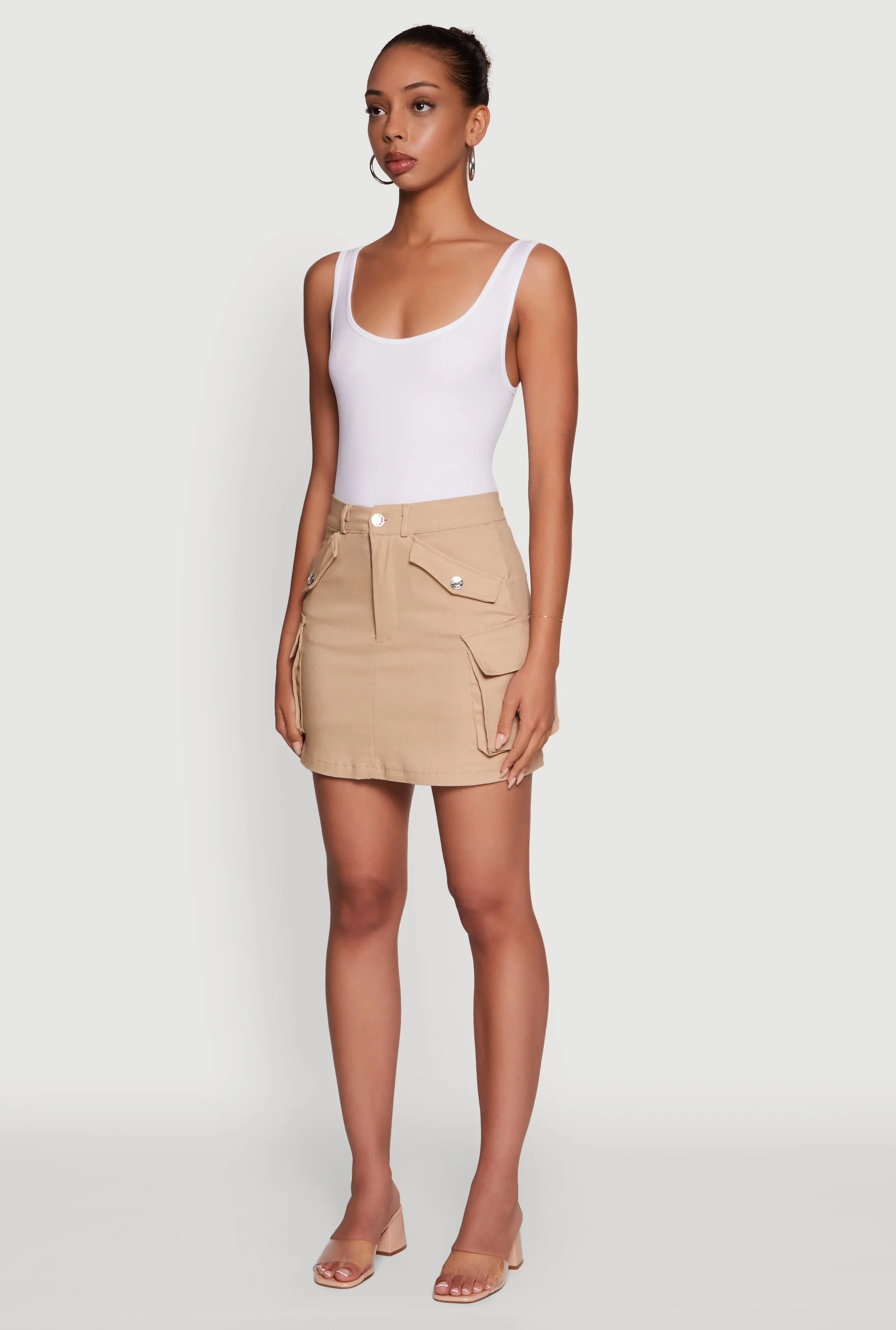 Trendy Flap Detail Cargo Pocket Skirt Resale Value Outfit Focus