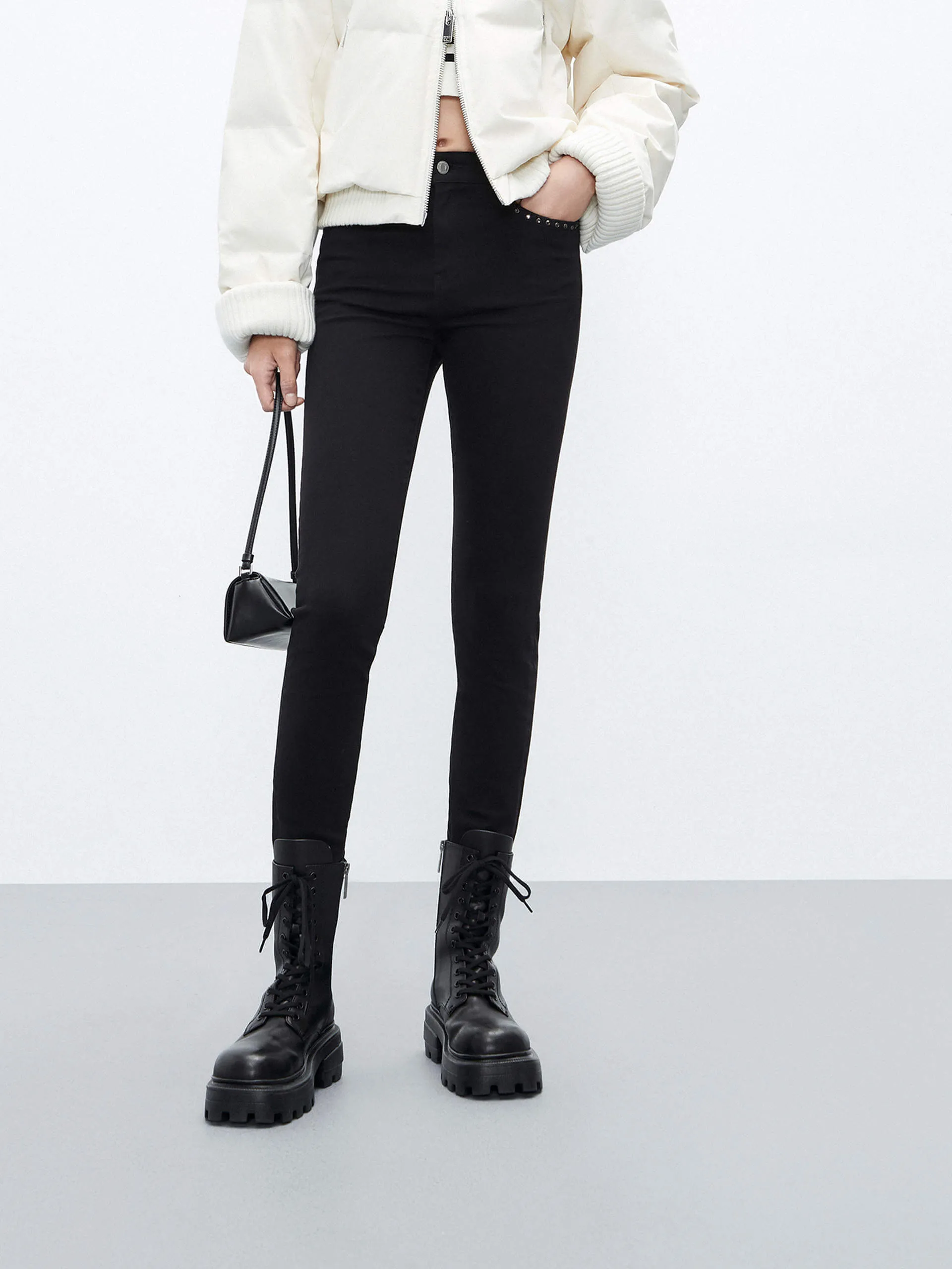 Stretch Skinny Fit Jeans Permanent Crease Retention