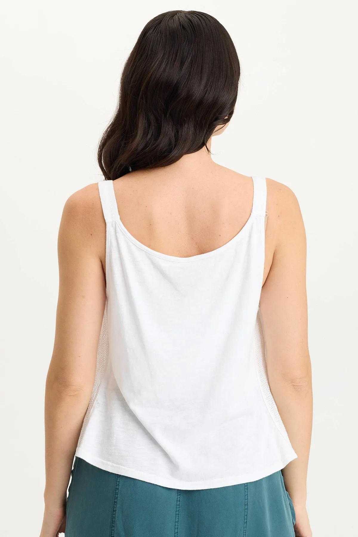 Hedley Gauze/Jersey Box Pleat Tank Adjustable Fastenings Neo Mode