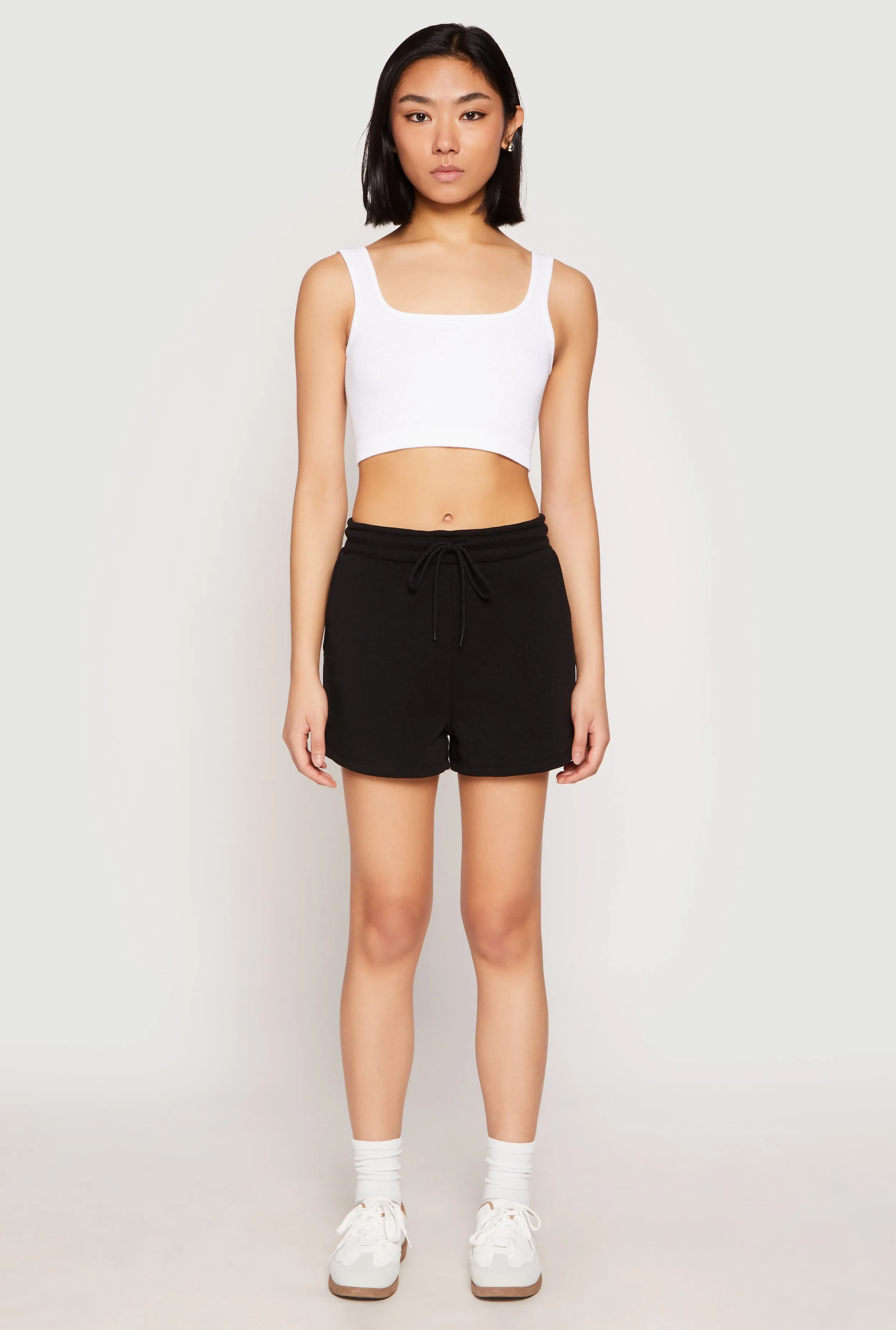 High Waist Drawstring Sweatshorts Business casual Loose Fit