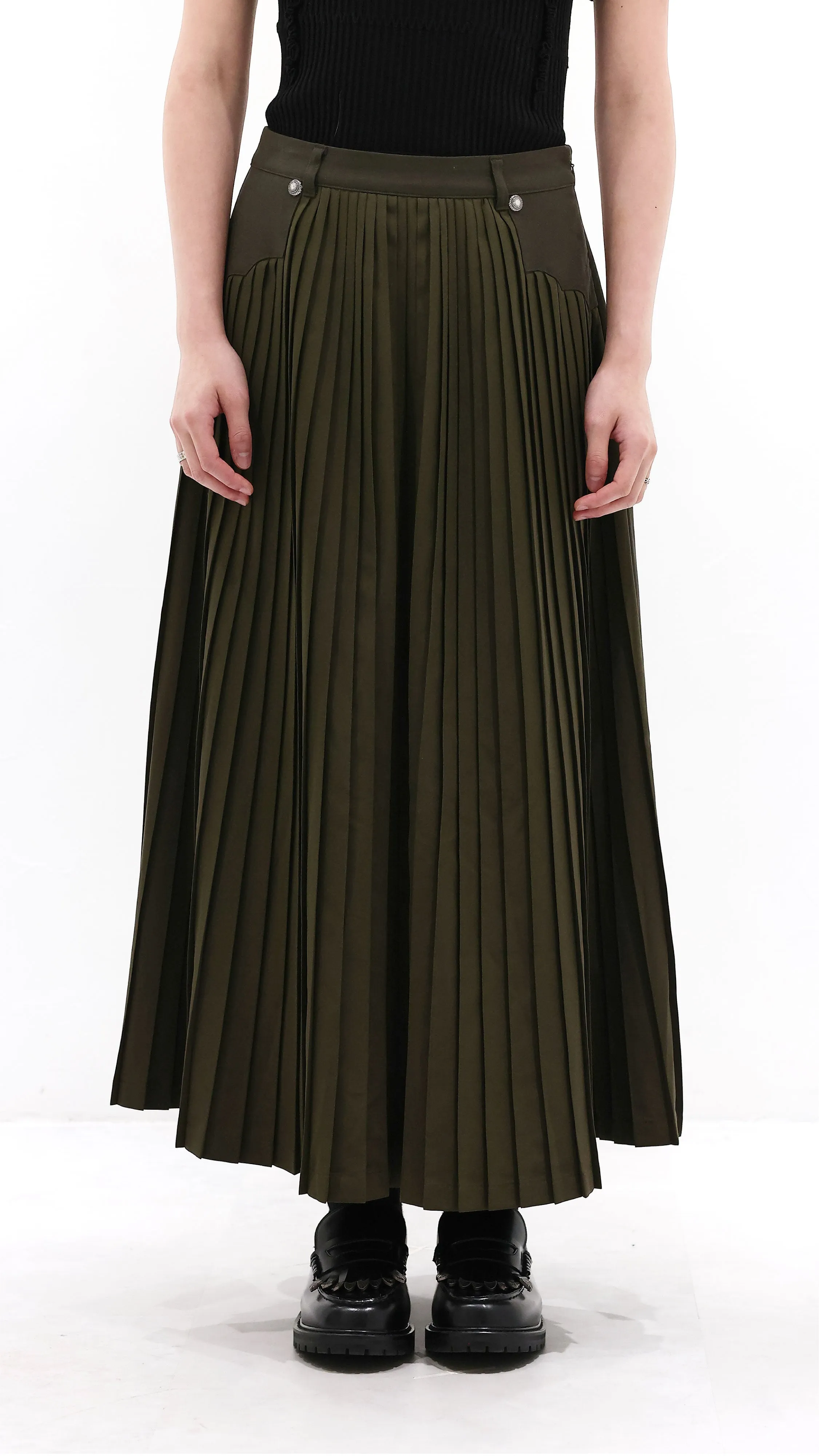 Front Pleated Flare Skirt Heritage Brand