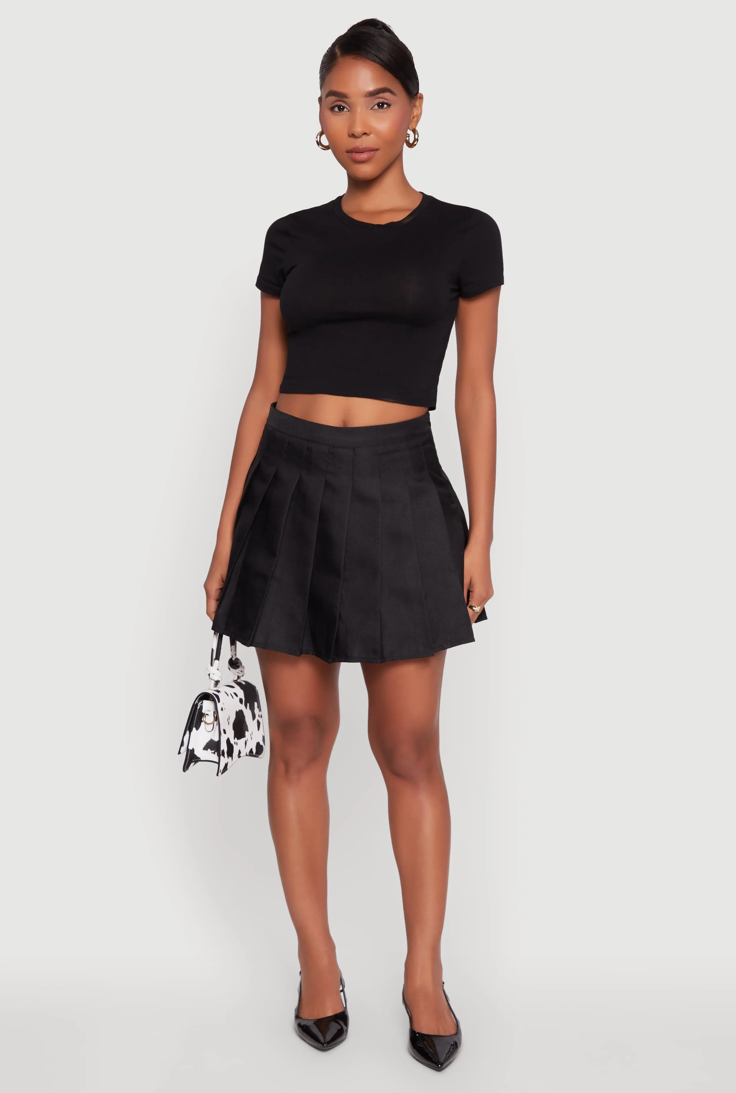 Seamless Finish Trendy High Waisted Pleated Skirt