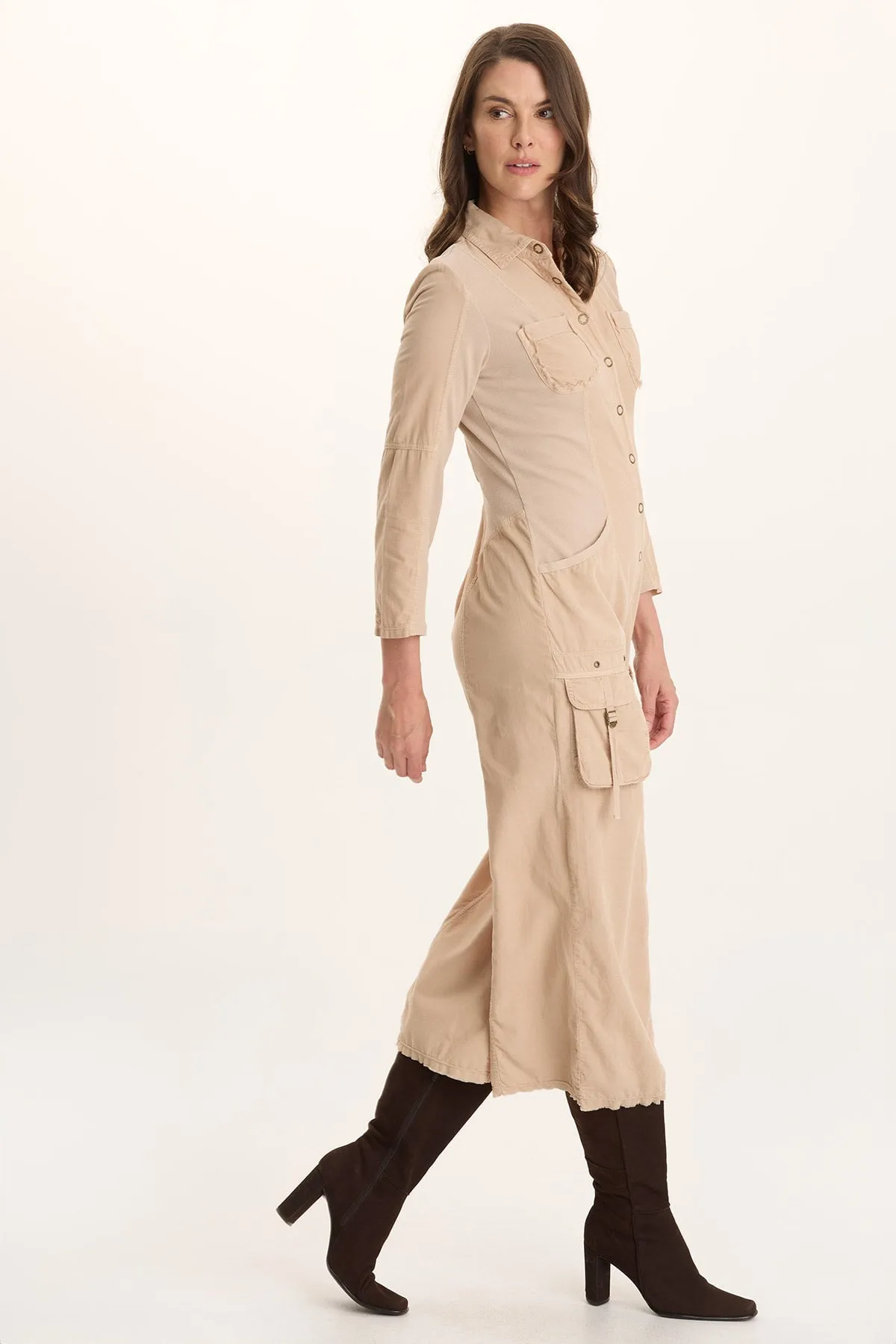 Ship Glow Ski Core Kaisa Corduroy Long-Sleeve Cargo Jumpsuit
