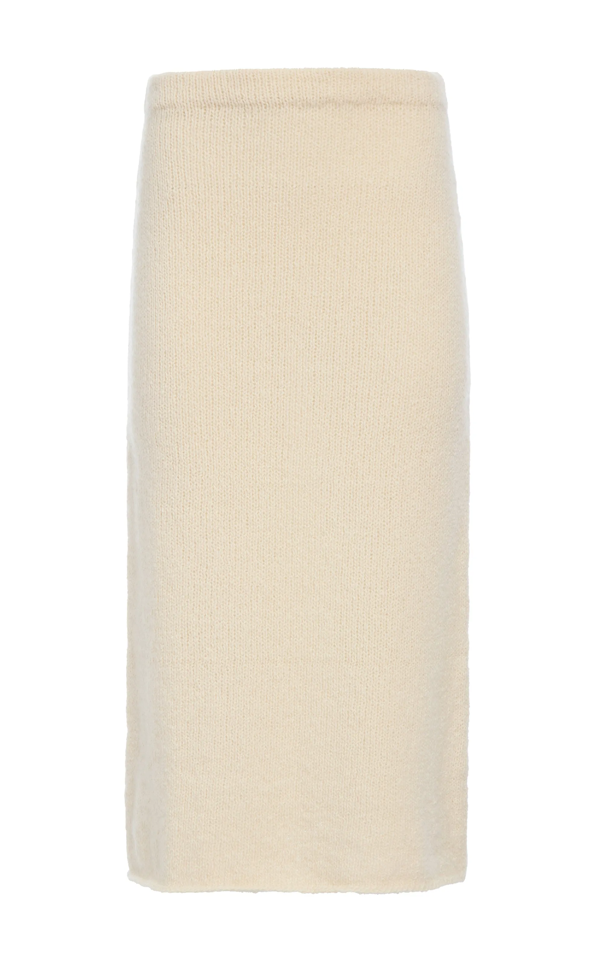 Contemporary Brand Dorcas Knit Midi Skirt in Ivory Cashmere