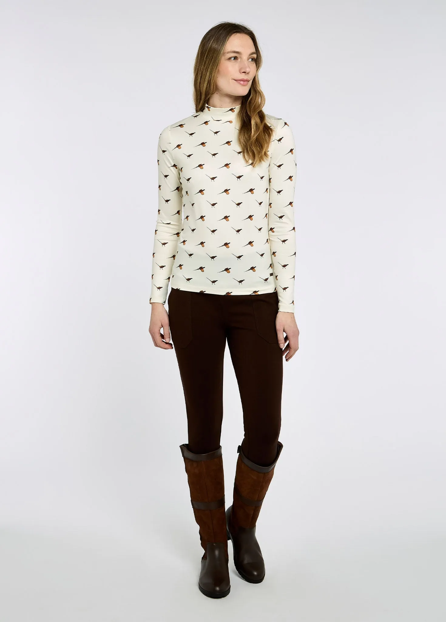 Reynolds Women's printed top - Cream NoSlipGrip