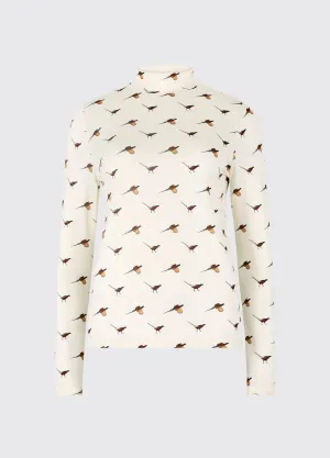 Reynolds Women's printed top - Cream StaticResistantTextile Evening Chic