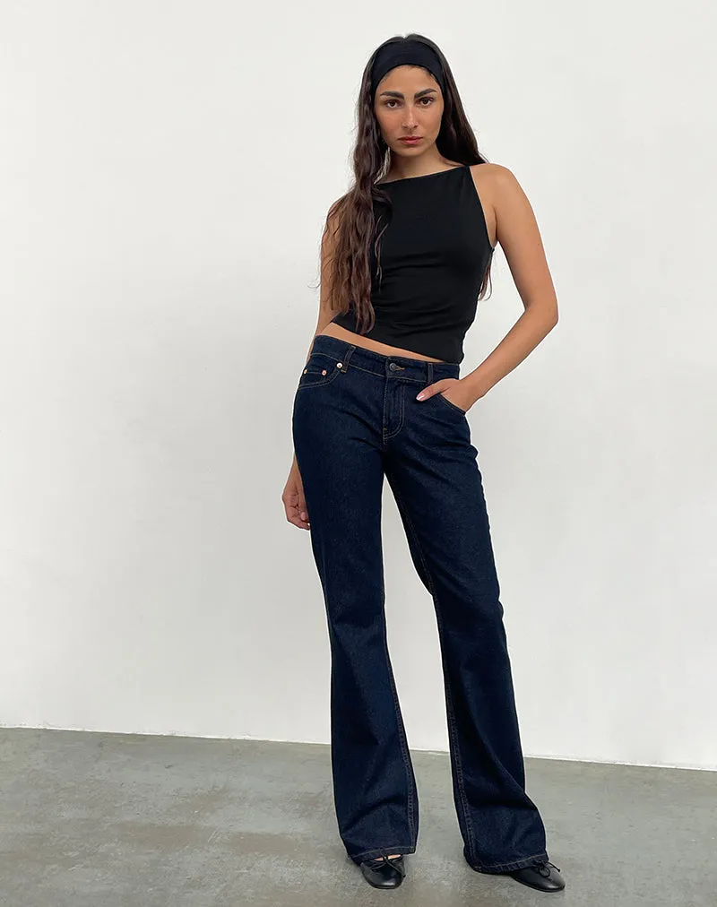 TumbleDry Safe Rigid Low Rise Flare Jeans In Indigo
