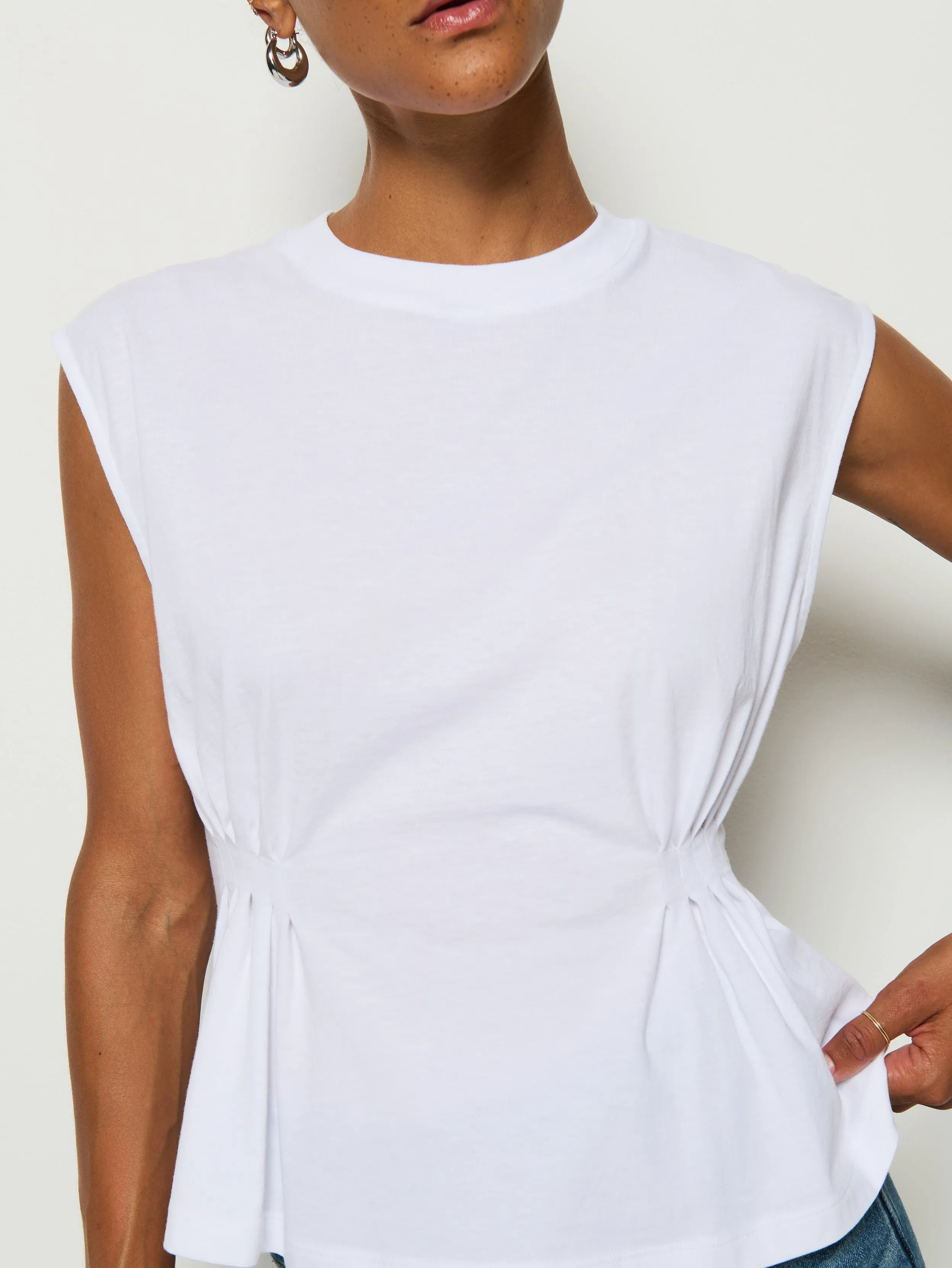 Spirit Core Elastic cuffs Meg Pleated Tank