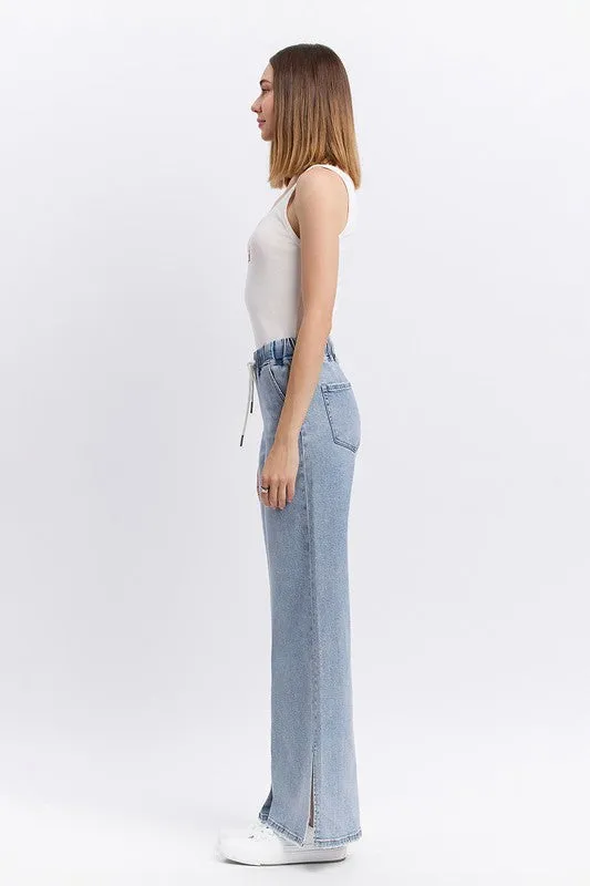 Dream Core Lovervet High Rise Side Slit Drawstring Jeans