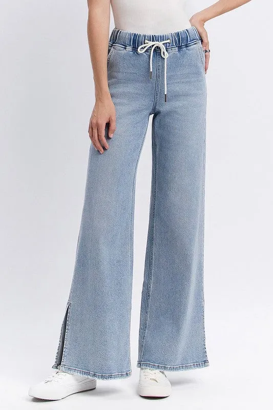 OdorControl Technology Lovervet High Rise Side Slit Drawstring Jeans
