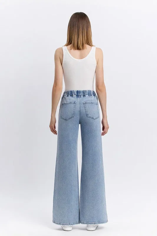 Lovervet High Rise Side Slit Drawstring Jeans Leader Core
