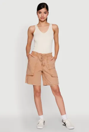 RollUpFasten City Mood Poplin Drawstring Bermuda Shorts