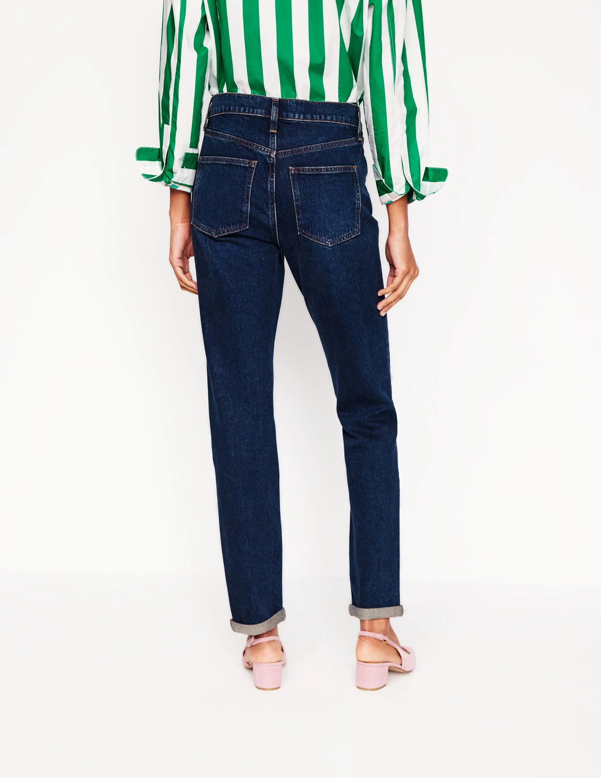 Sustainable Trend Setter Versatile Streetwear Mood Girlfriend Jeans-Dark Vintage