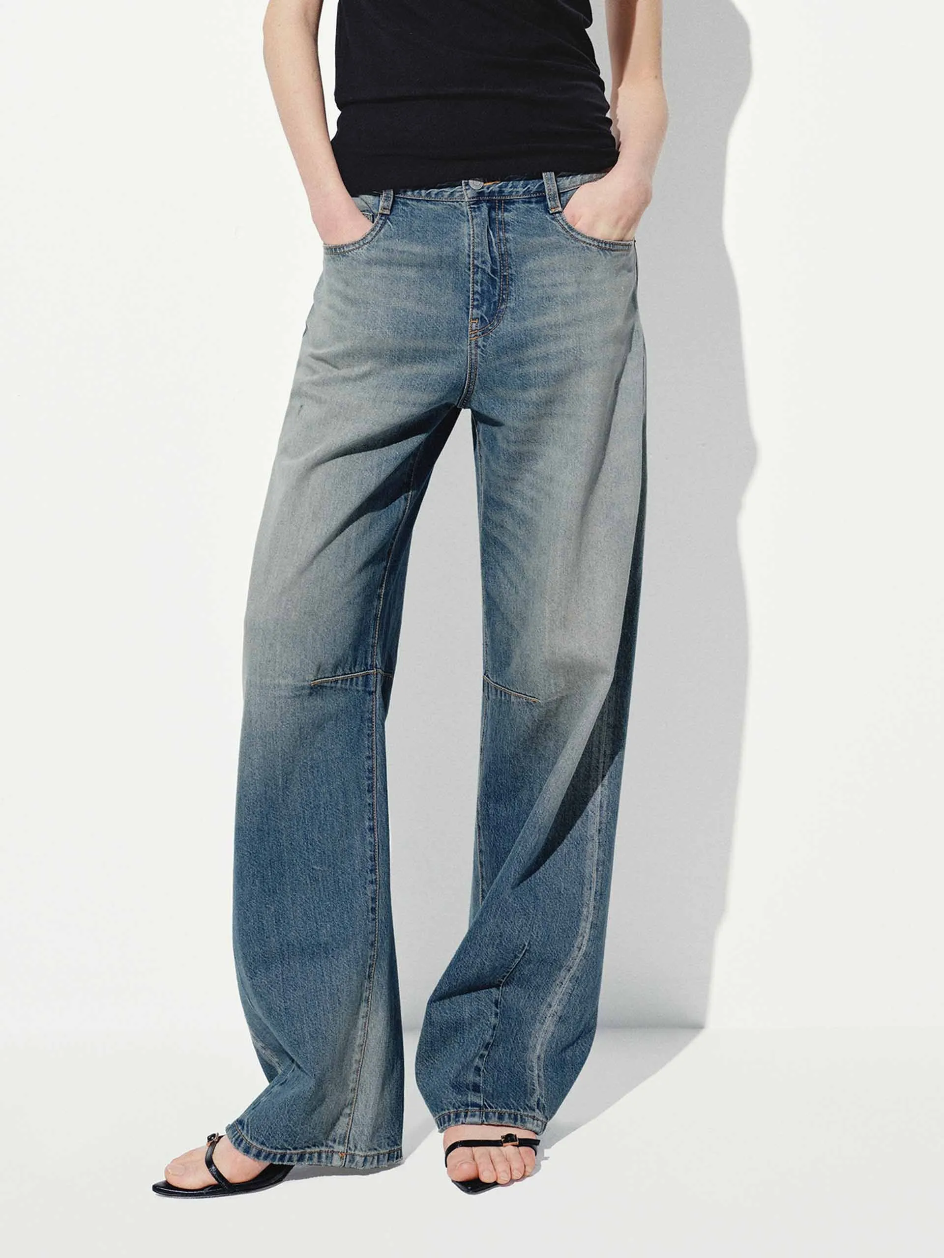 Weekend Style Street Mood Vintage Barrel Leg Jeans