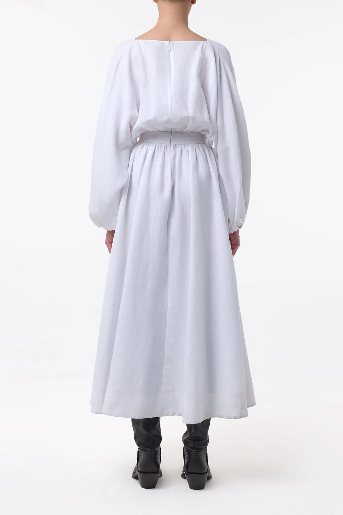 Loose Thread Ahmose Maxi Dress in White Aloe Linen