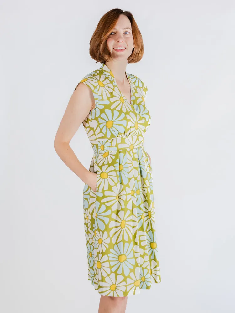 Lucille Dress - Pear Flowers SplitHemDesign QuickAccess Pockets