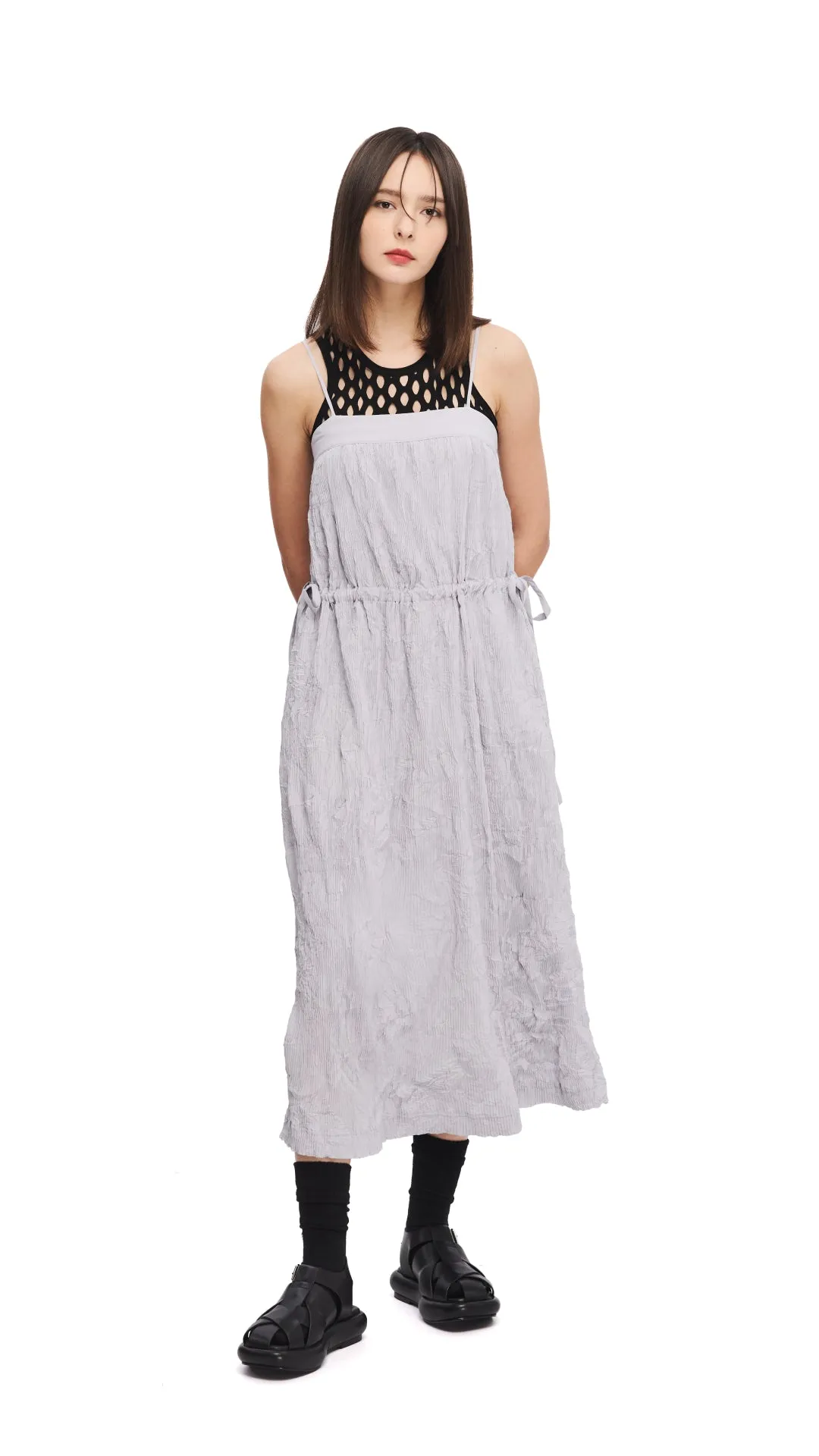 Crinkle Pleat Dress Model Edge Country Core
