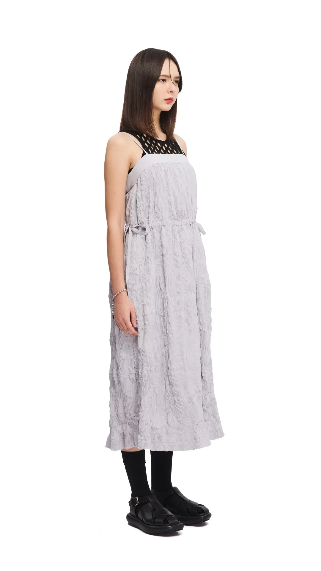 Crinkle Pleat Dress Photo Glam Meeting Ready