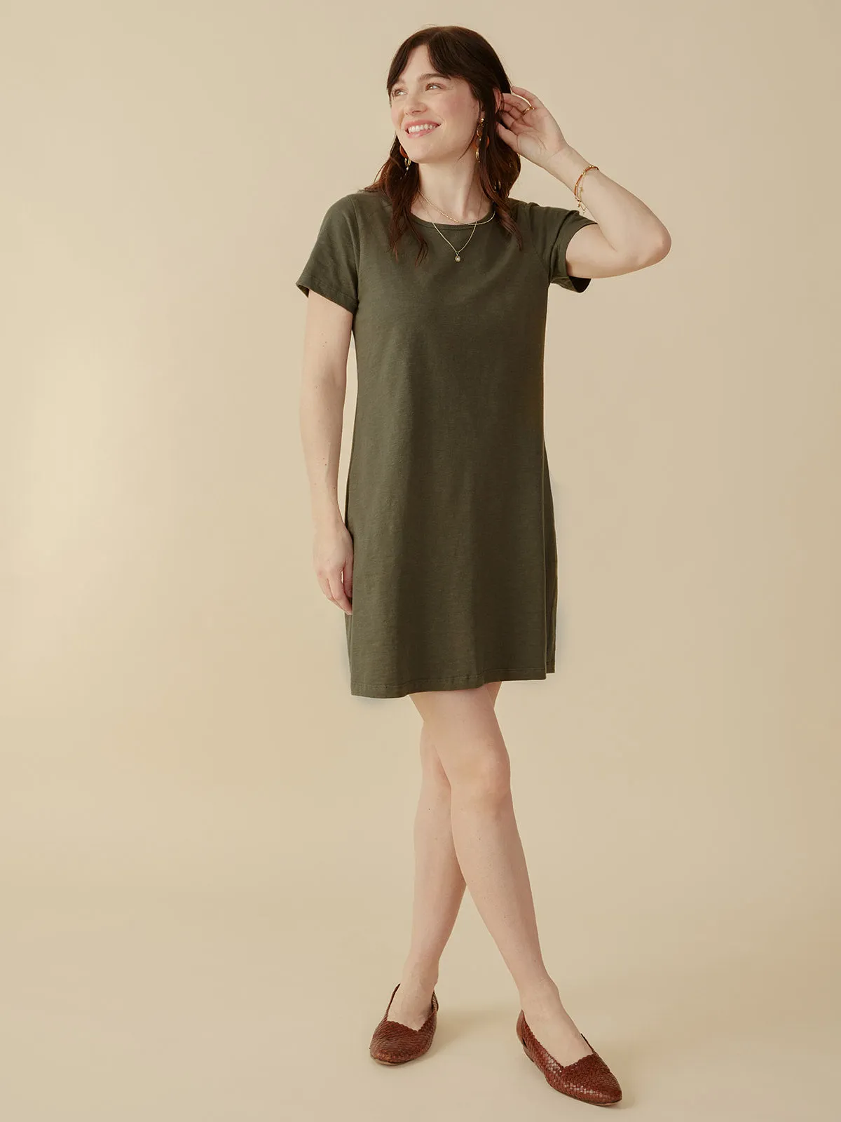 Layer Light Hudson T-Shirt Dress - Olive