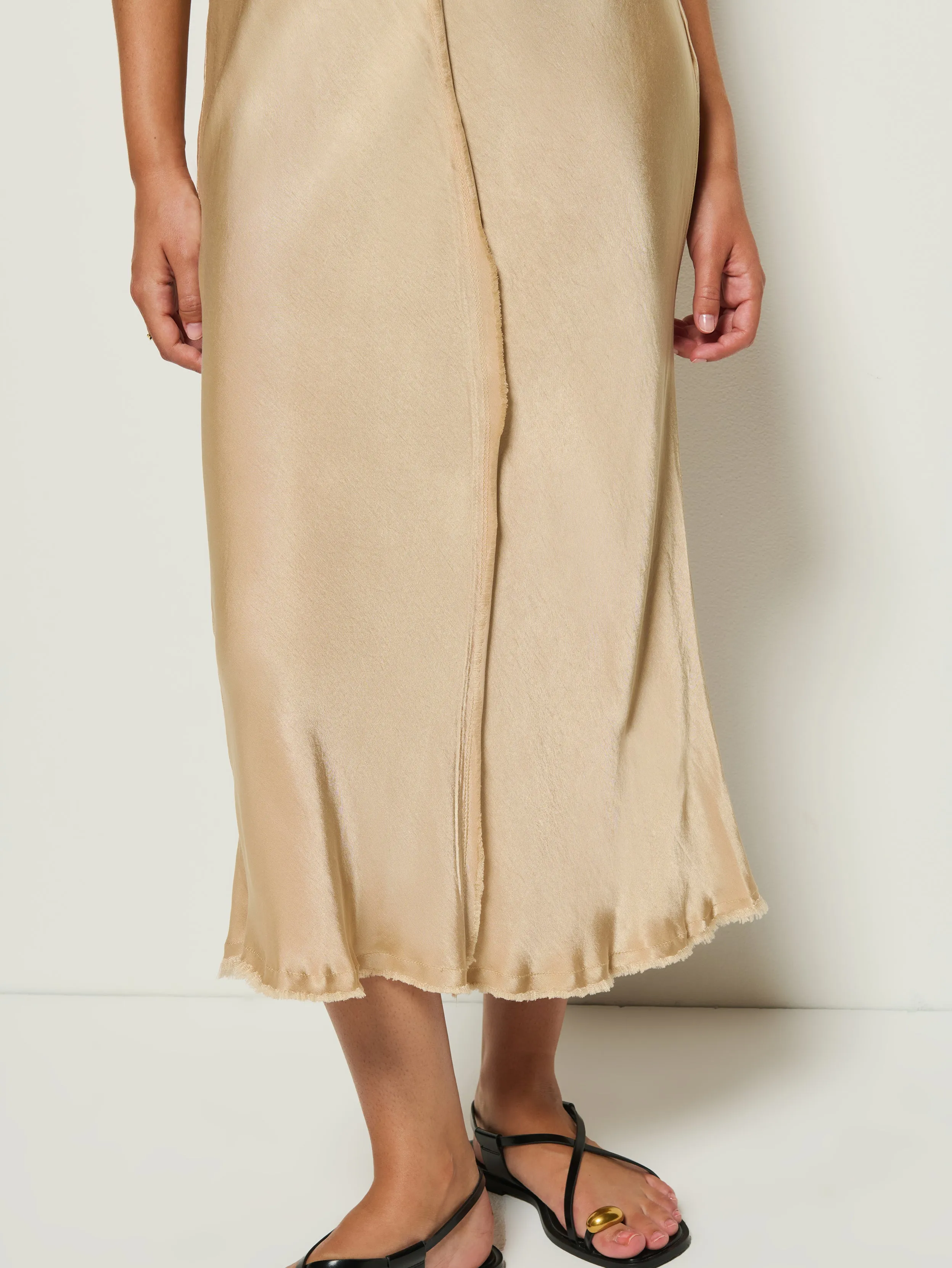 Machine wash safe Lola Bias Midi Skirt