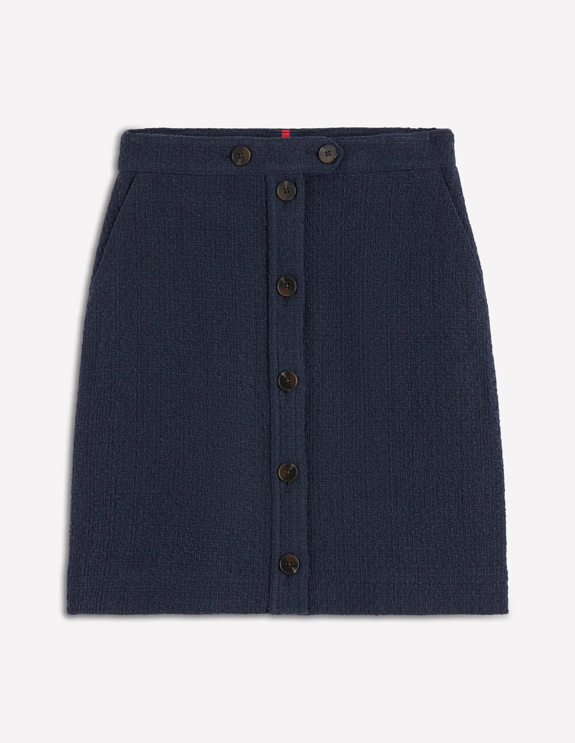 Cecelia Textured Skirt-Navy Structured silhouette Machine wash safe