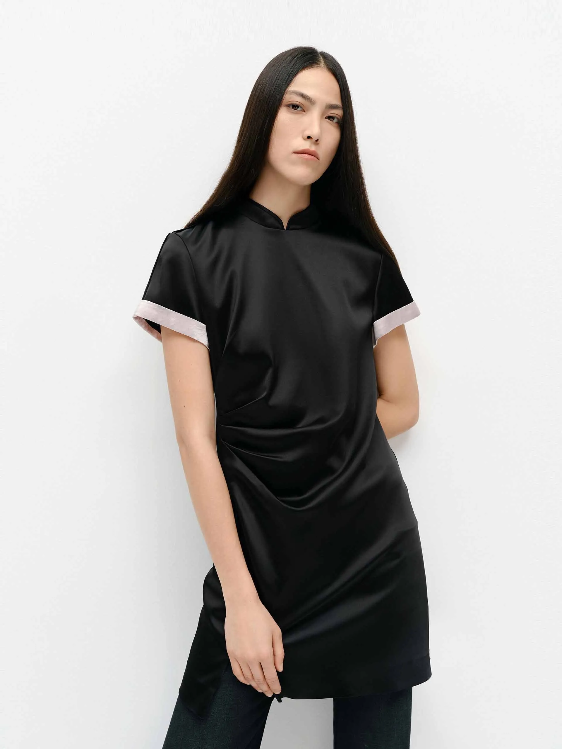 Turn Cuff Mini Dress Shine Fresh Relaxed-fit day mini