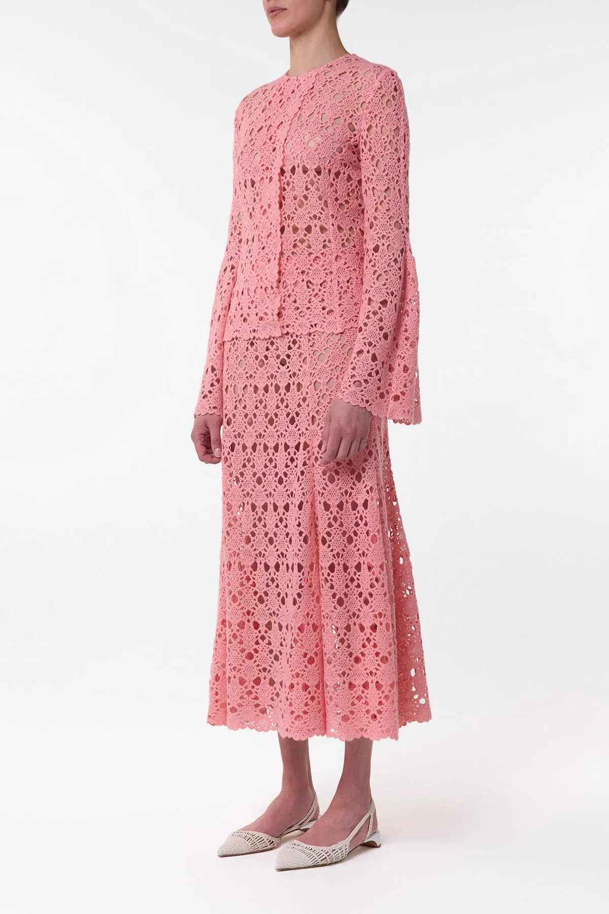 Bold Accent Florence Maxi Skirt in Rosa Cashmere Lace