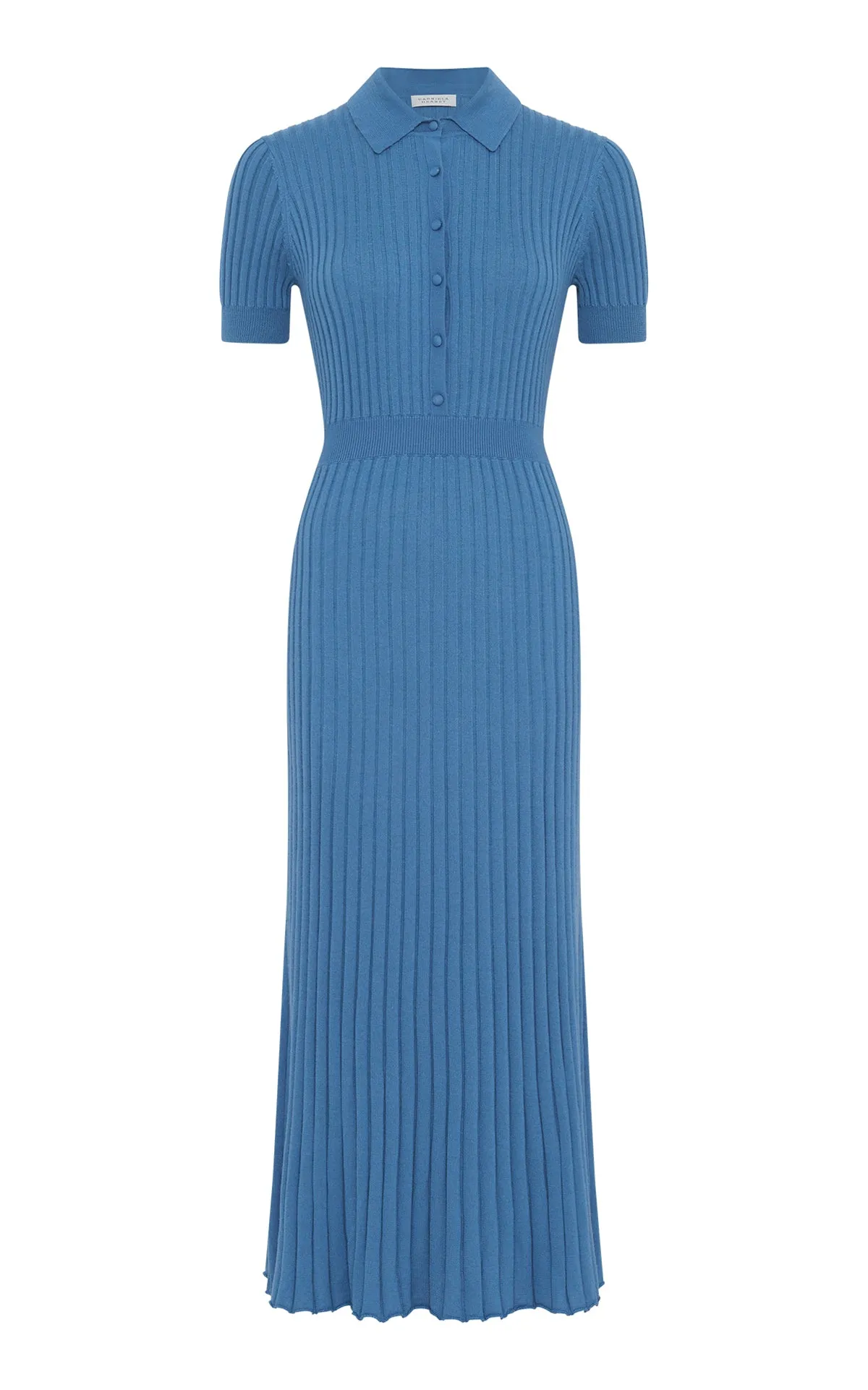Amor Knit Midi Dress in Sky Cashmere Silk MoistureWickingMaterial Antistatic