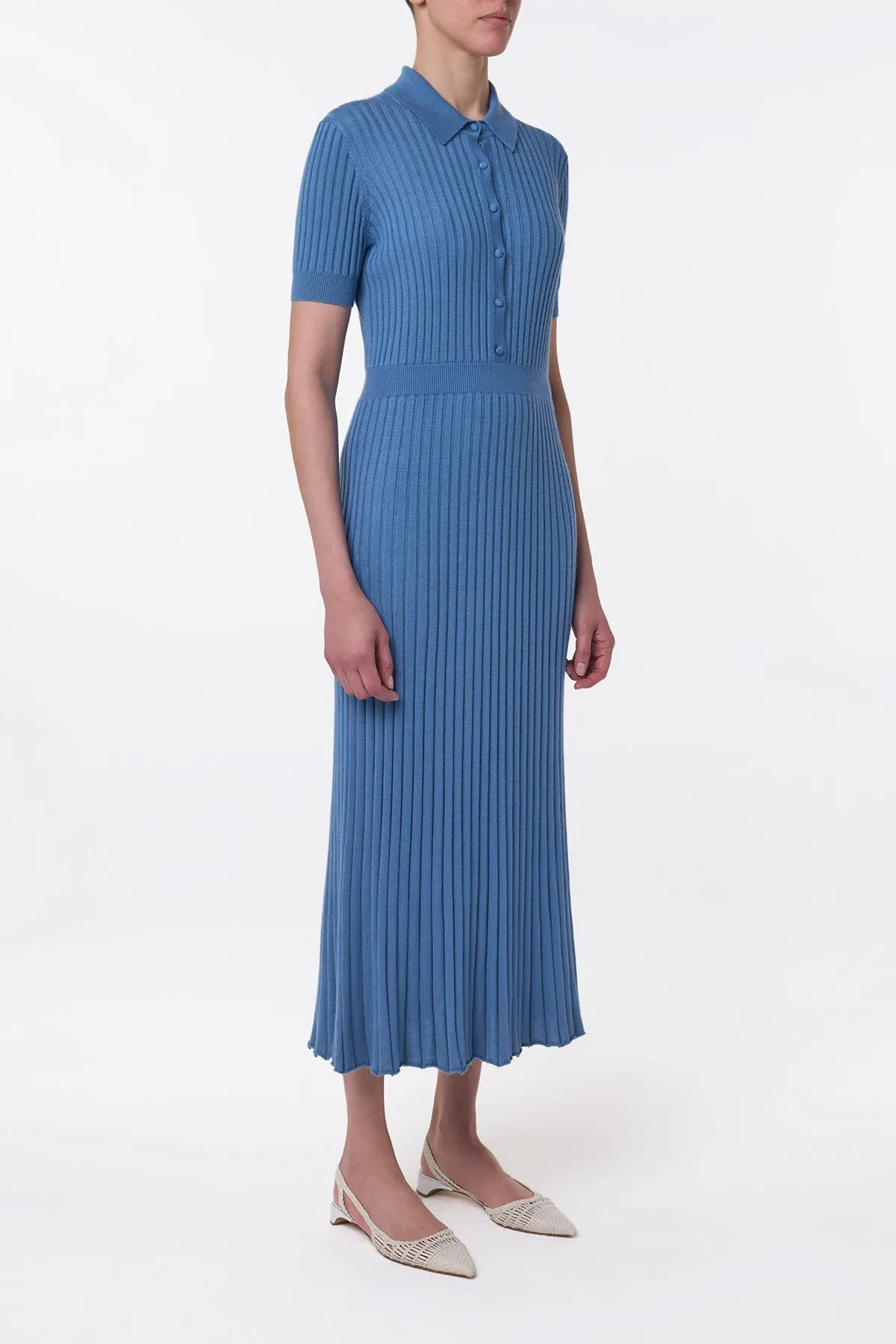 Web Glow World Glow Amor Knit Midi Dress in Sky Cashmere Silk