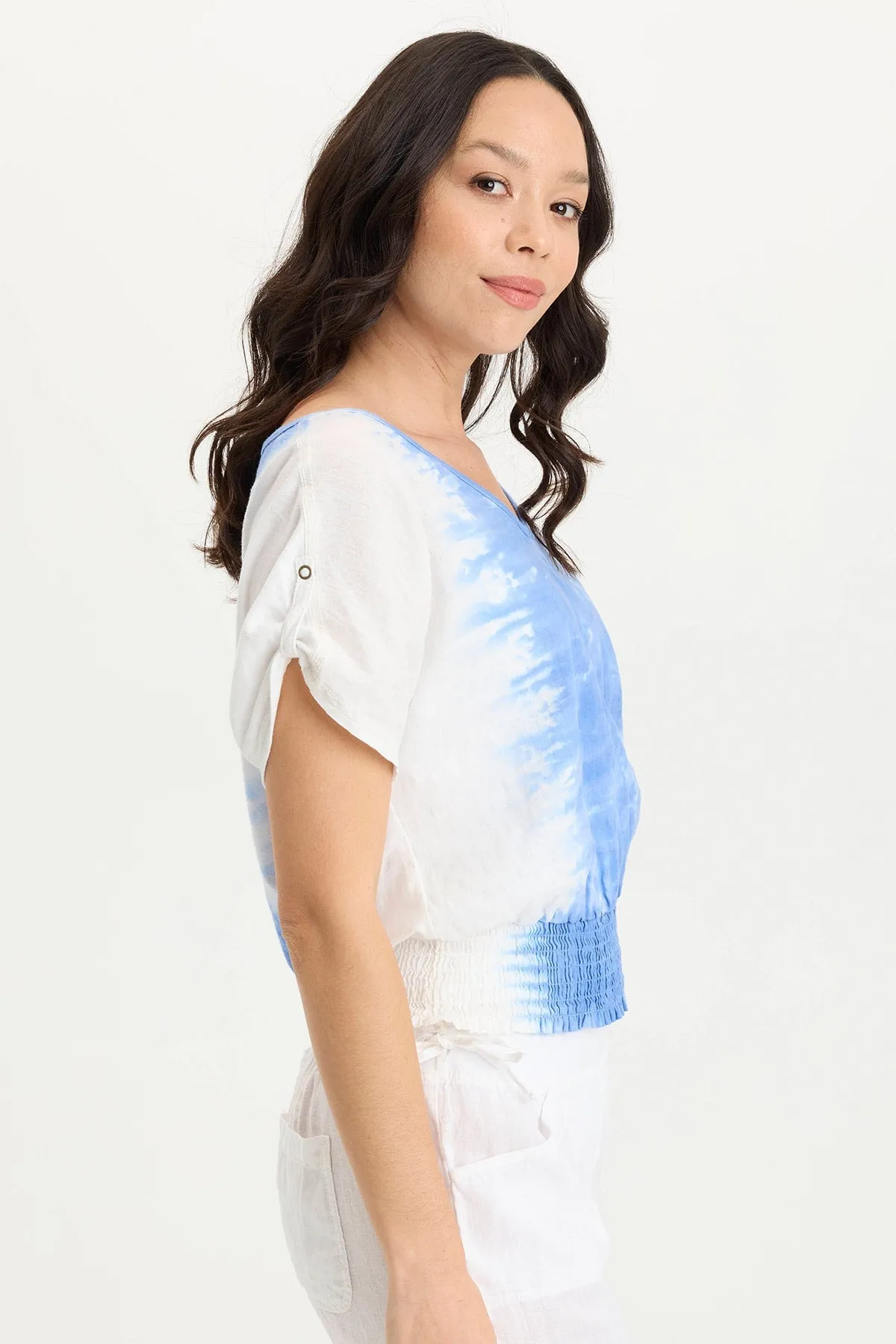 Ethic Core fresh start Oko Linen/Jersey Cinched Hem Top