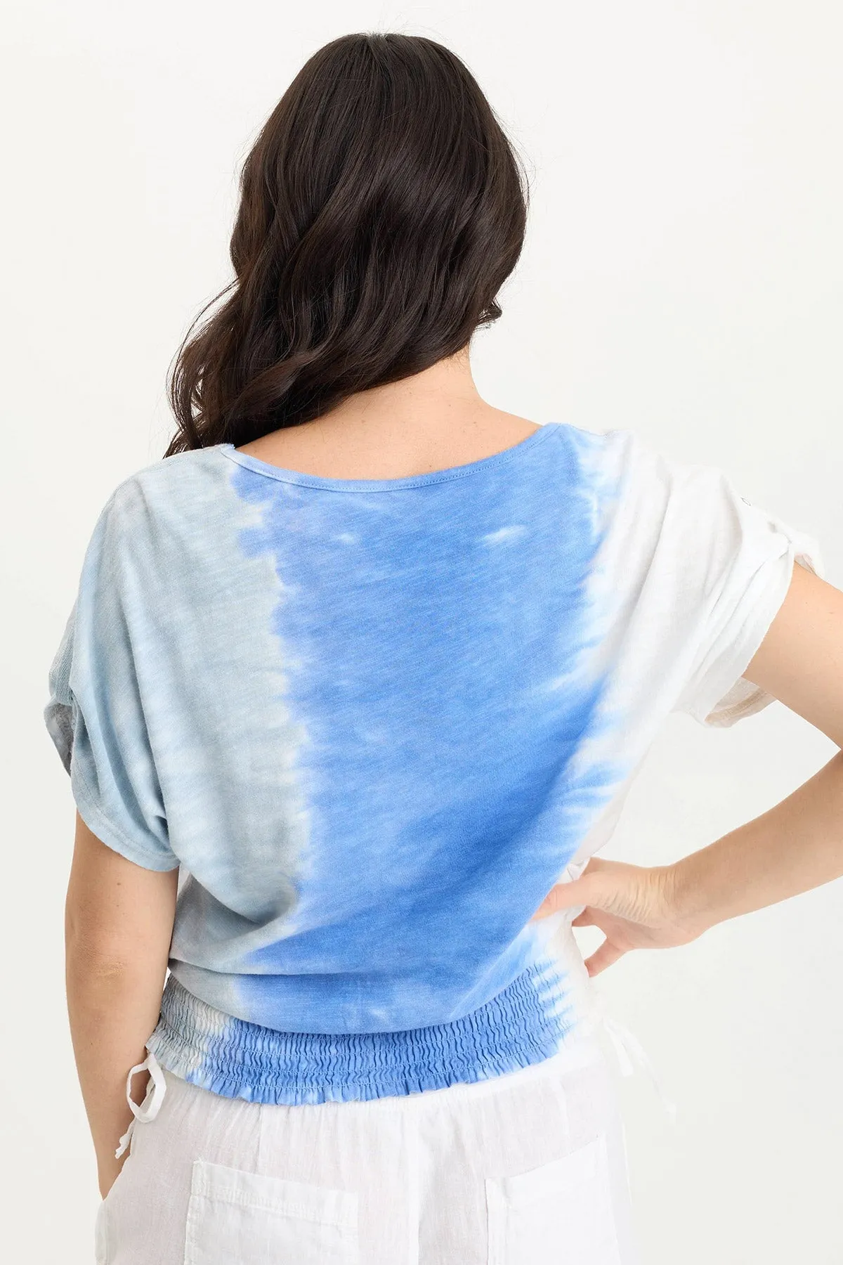 ThermalRegulatingFabric Layer Play Oko Linen/Jersey Cinched Hem Top