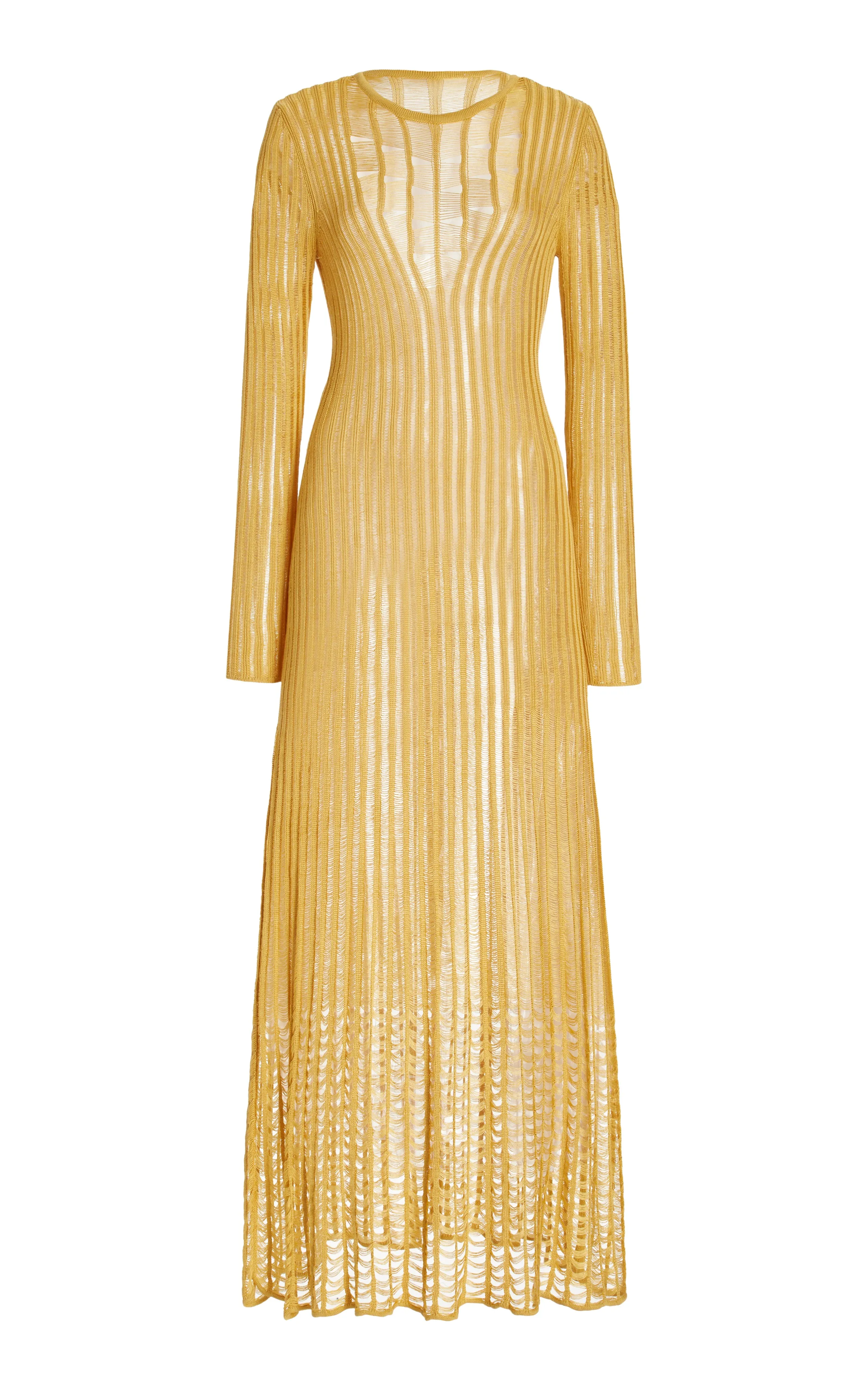 Maia Knit Dress in Gold Shappe Silk Creative Flow Opaque Tone
