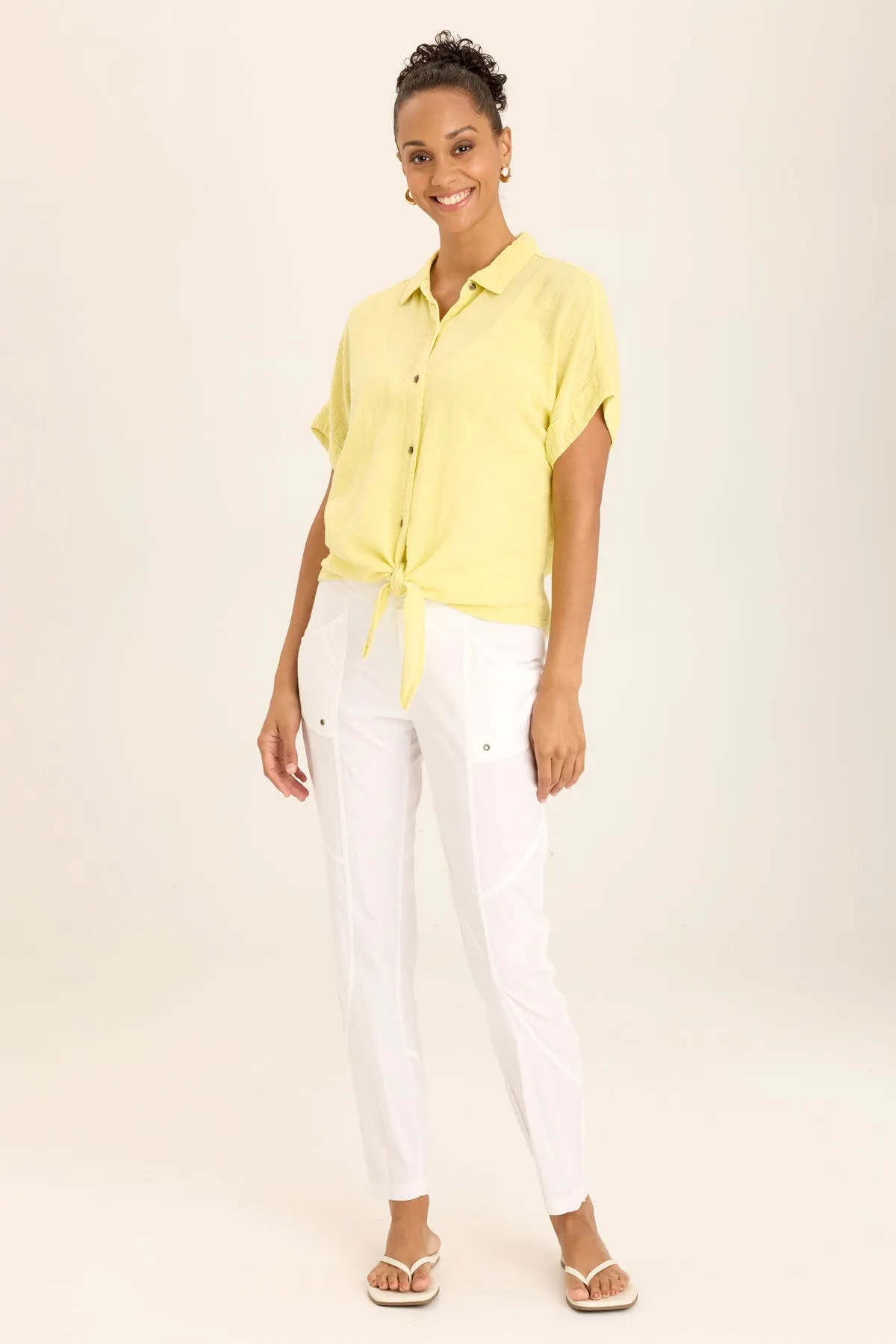MinimalistStyle Friend Vibe Gauze Teagan Tie Top
