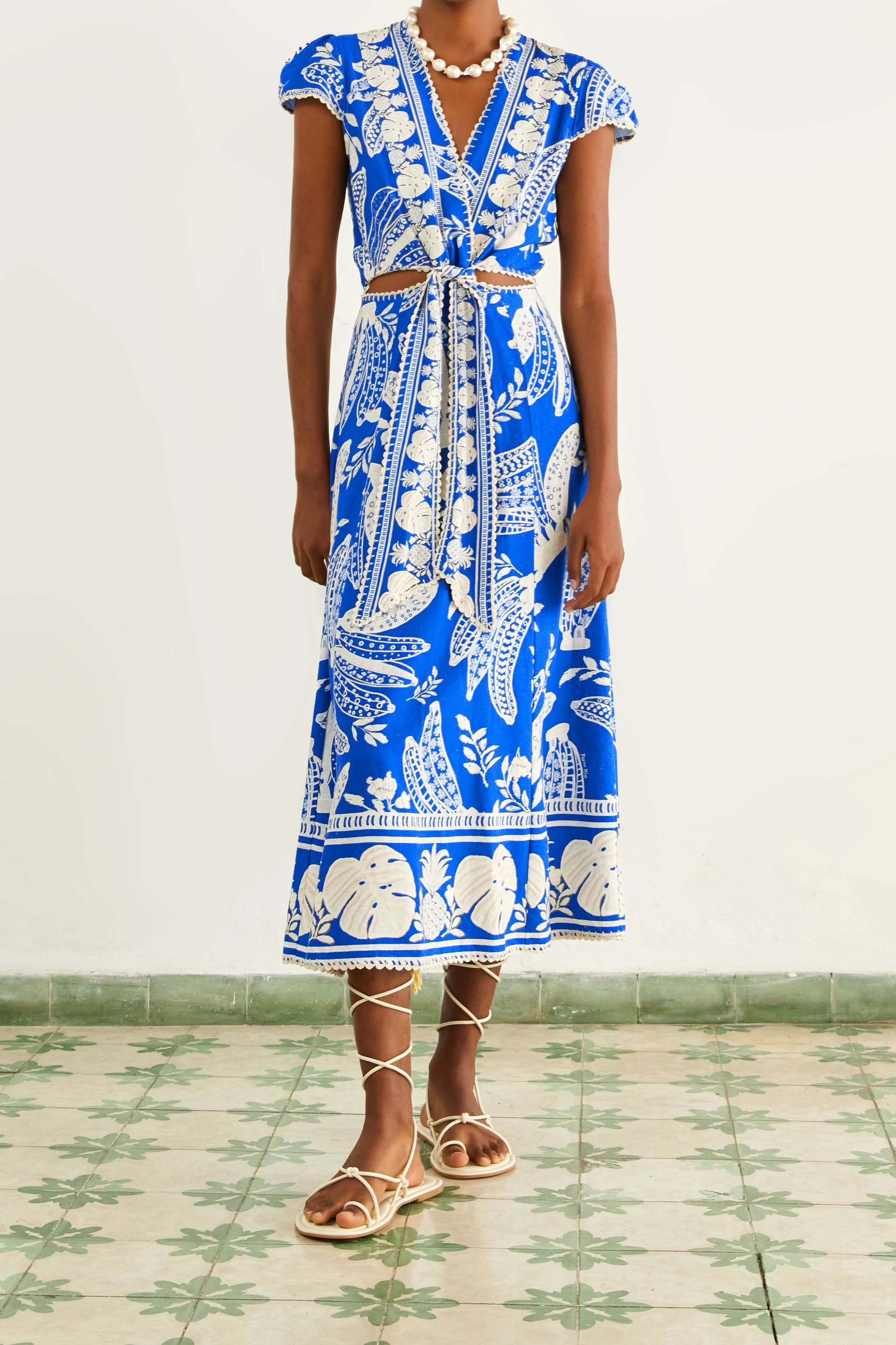 Blue Lace Banana Midi Dress Desert Sky Frost Light