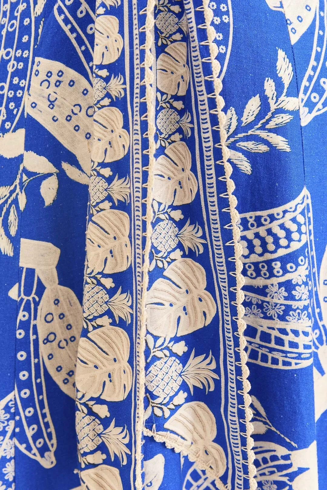 Blue Lace Banana Midi Dress All Season Look