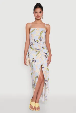 Haute Monde Sleeveless Square Neck Floral High Low Maxi Dress Moon Beam The simple yet refined design of this dress makes it easy to pair with different accessories