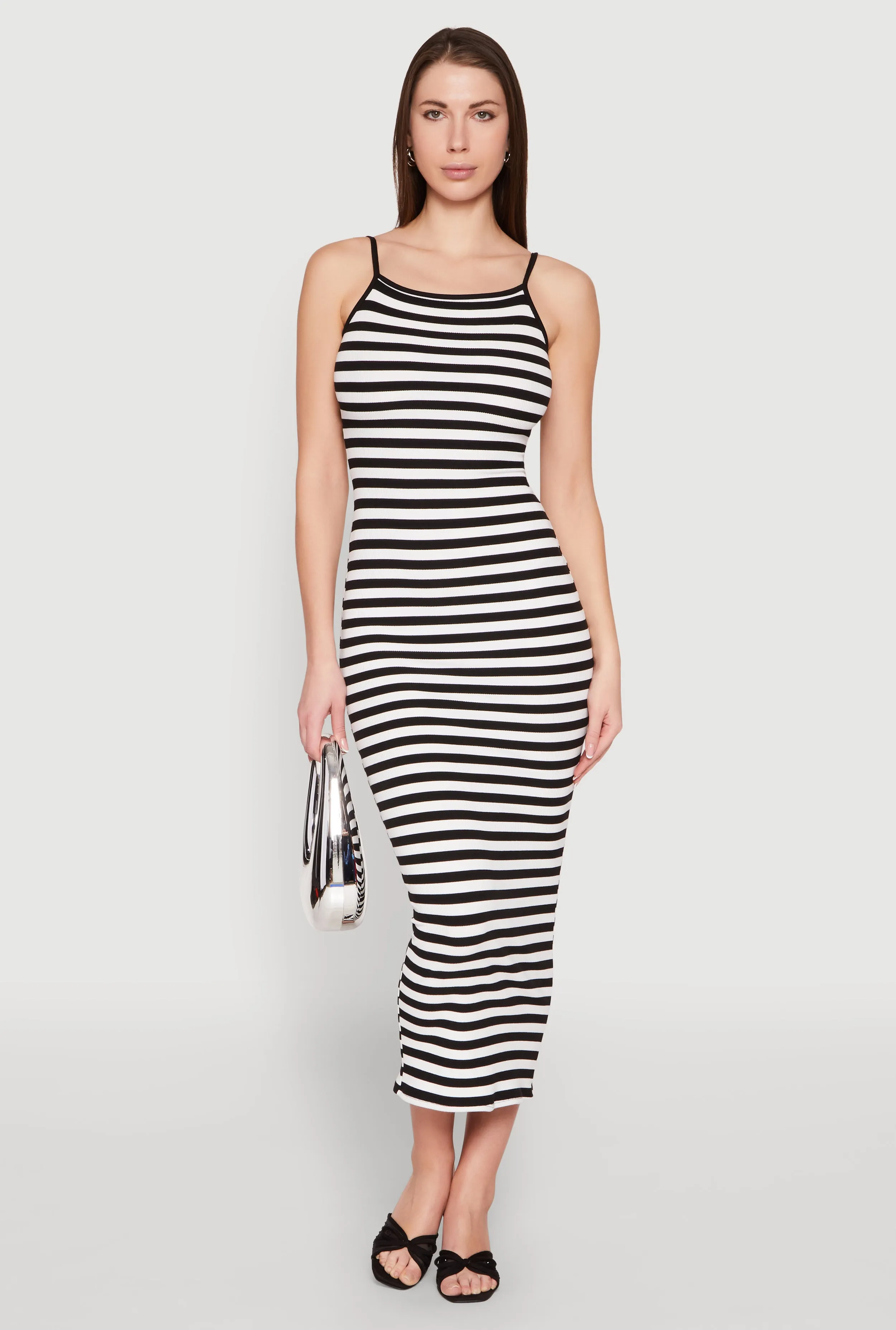Contrast Trim Striped Maxi Dress The versatile nature of this maxi dress allows for a range of styling possibilities from casual to chic