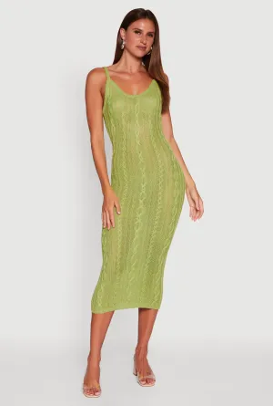 Trendy Cable Knit Sleeveless Maxi Dress Fresh Air