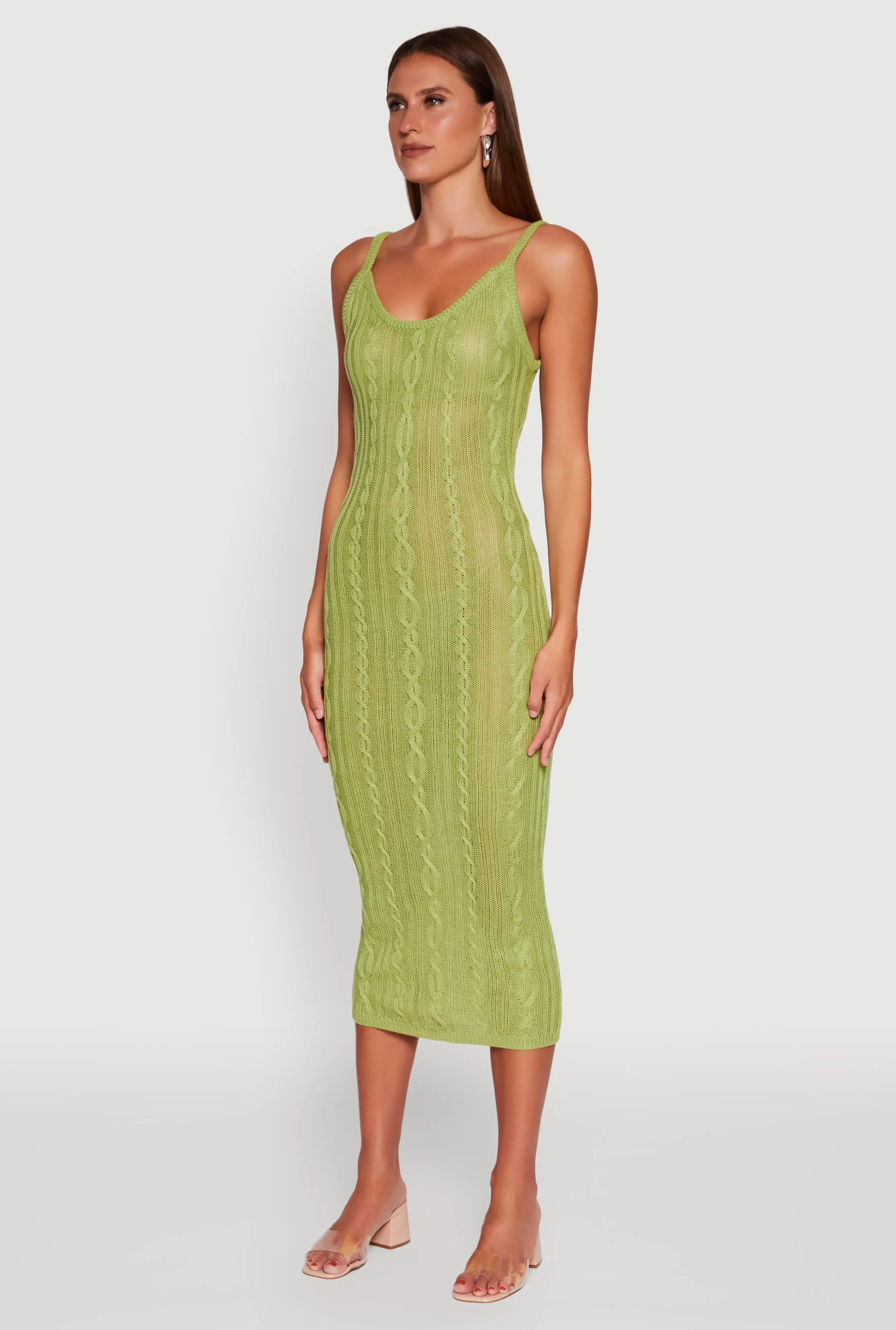 Trendy Cable Knit Sleeveless Maxi Dress All Season