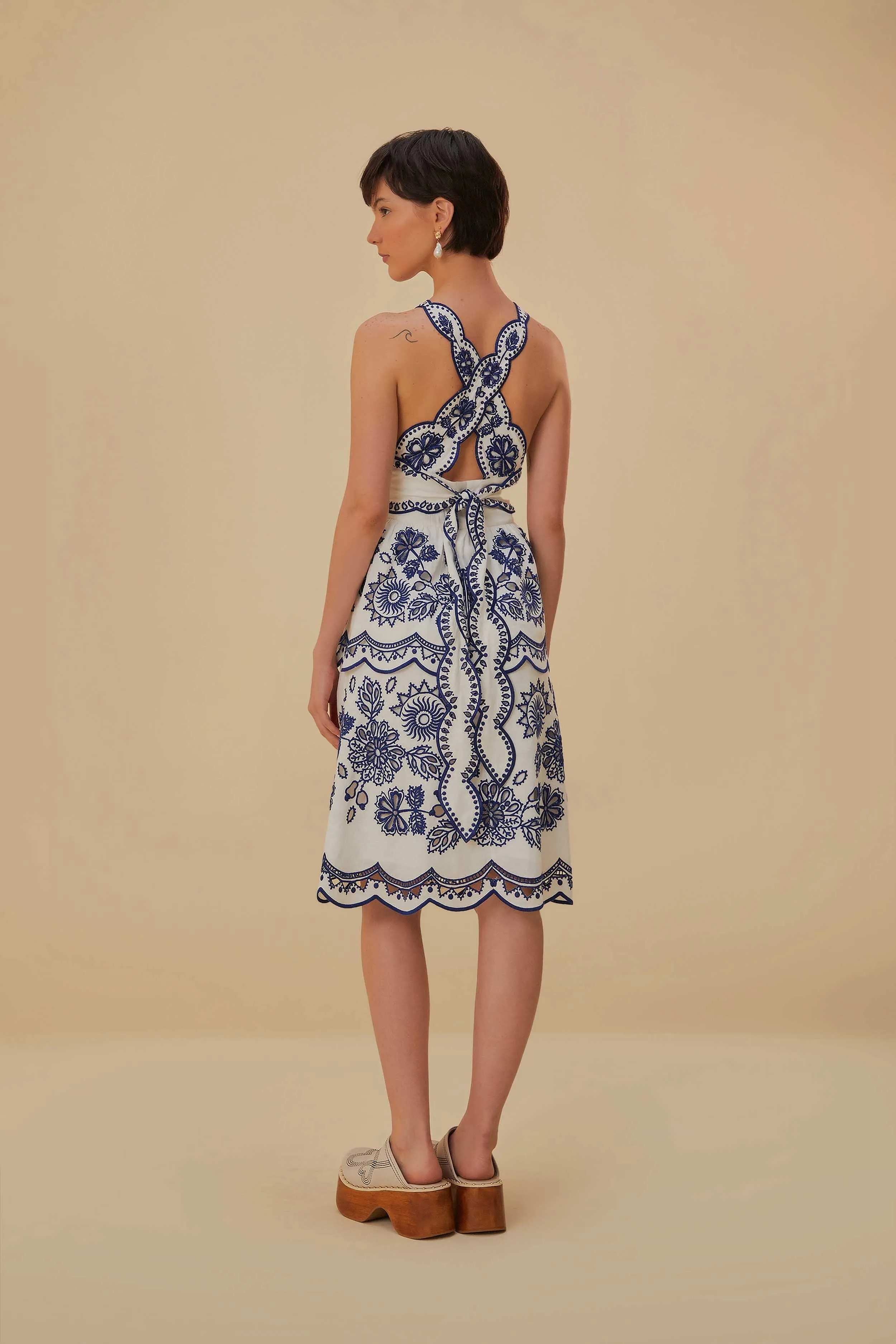 Off-White Richelieu Lenzing? Ecovero? Euroflax? Midi Dress Perfect Shape