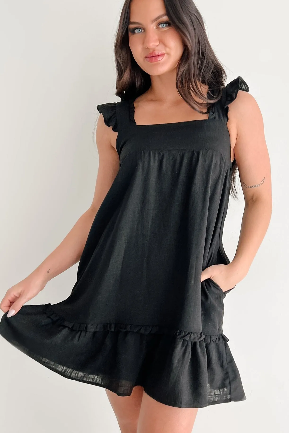 Fresh Look All Occasion Wear Perfectly You Babydoll Mini Dress (Black)