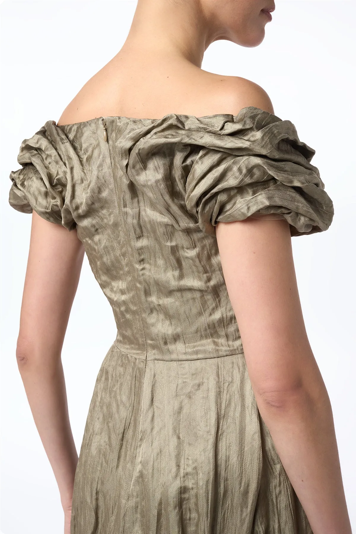 Juniper Maxi Dress in Gunmetal Metallic Silk OdorResistantClothing