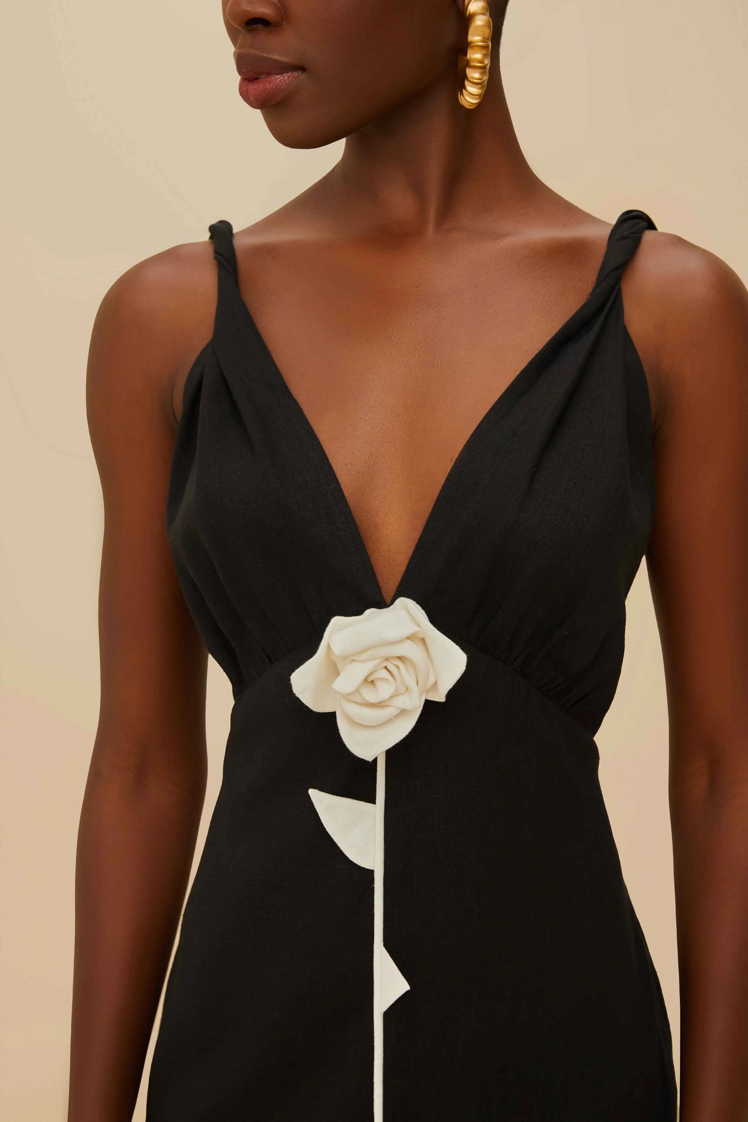 Black And White Rose LENZING? ECOVERO? Euroflax? Mini Dress Catch Eyes Sexy yet elegant mini